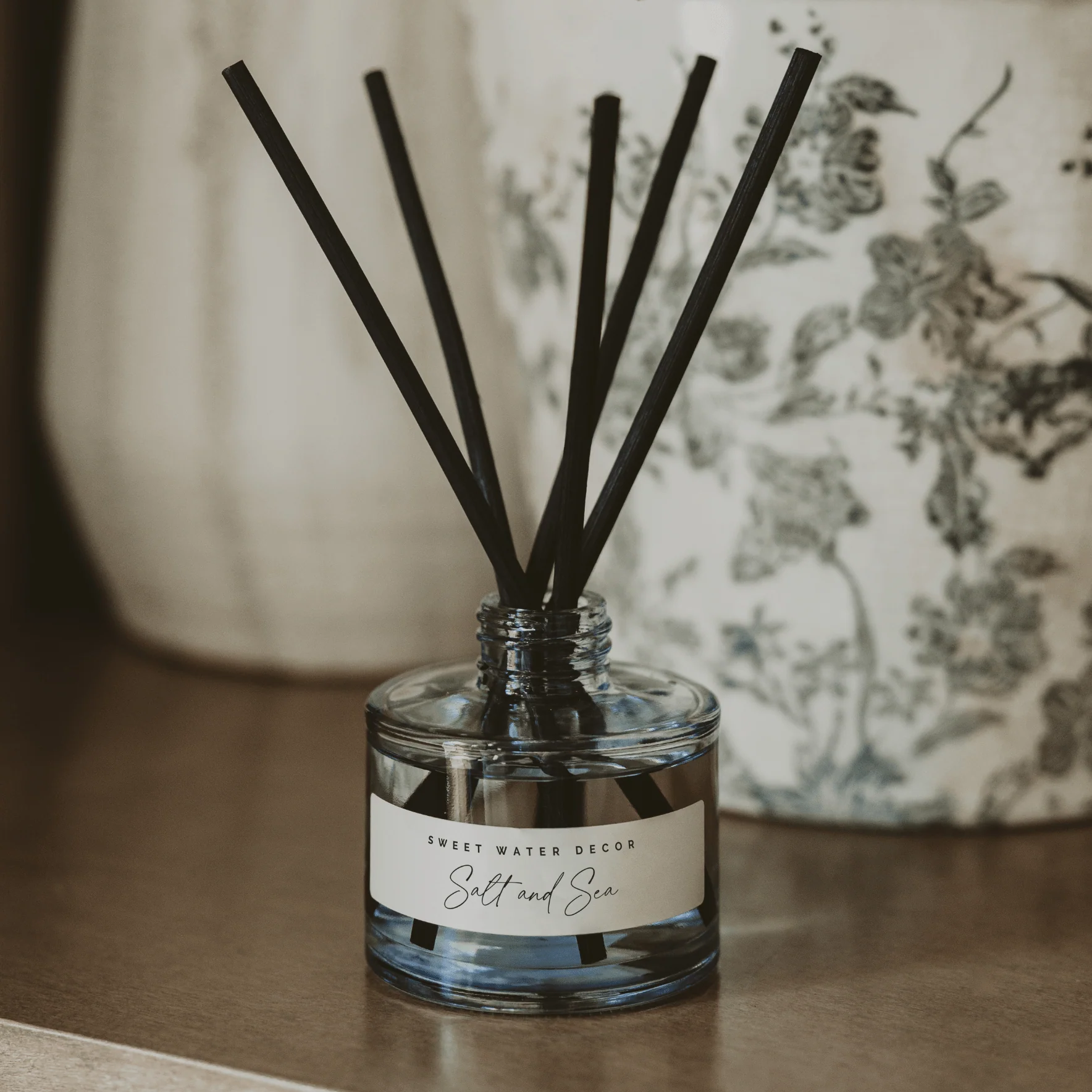 Salt and Sea Blue Tinted Glass Jar Reed Diffuser - Image 2