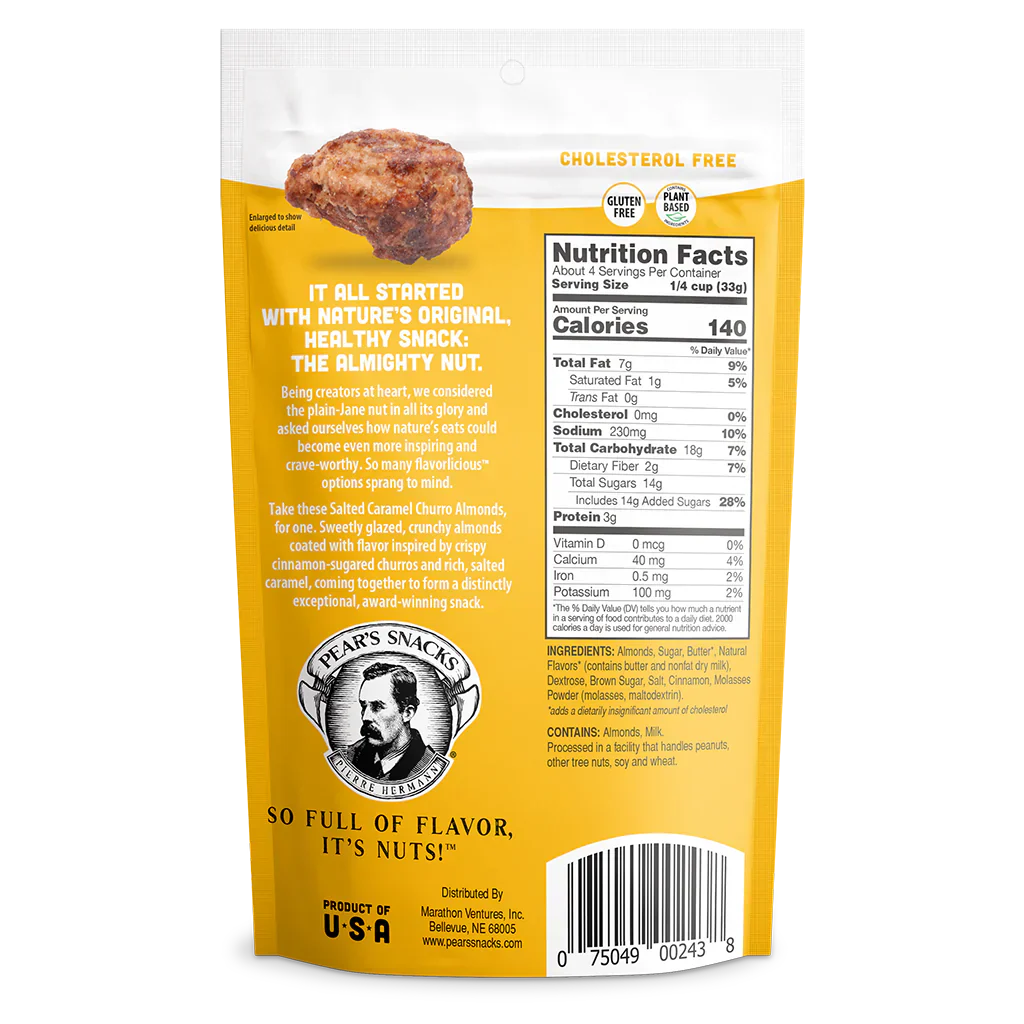 Salted Caramel Churro Inspired Almonds | Pack of 6 | 4.5 oz | Brenmar - Image 3