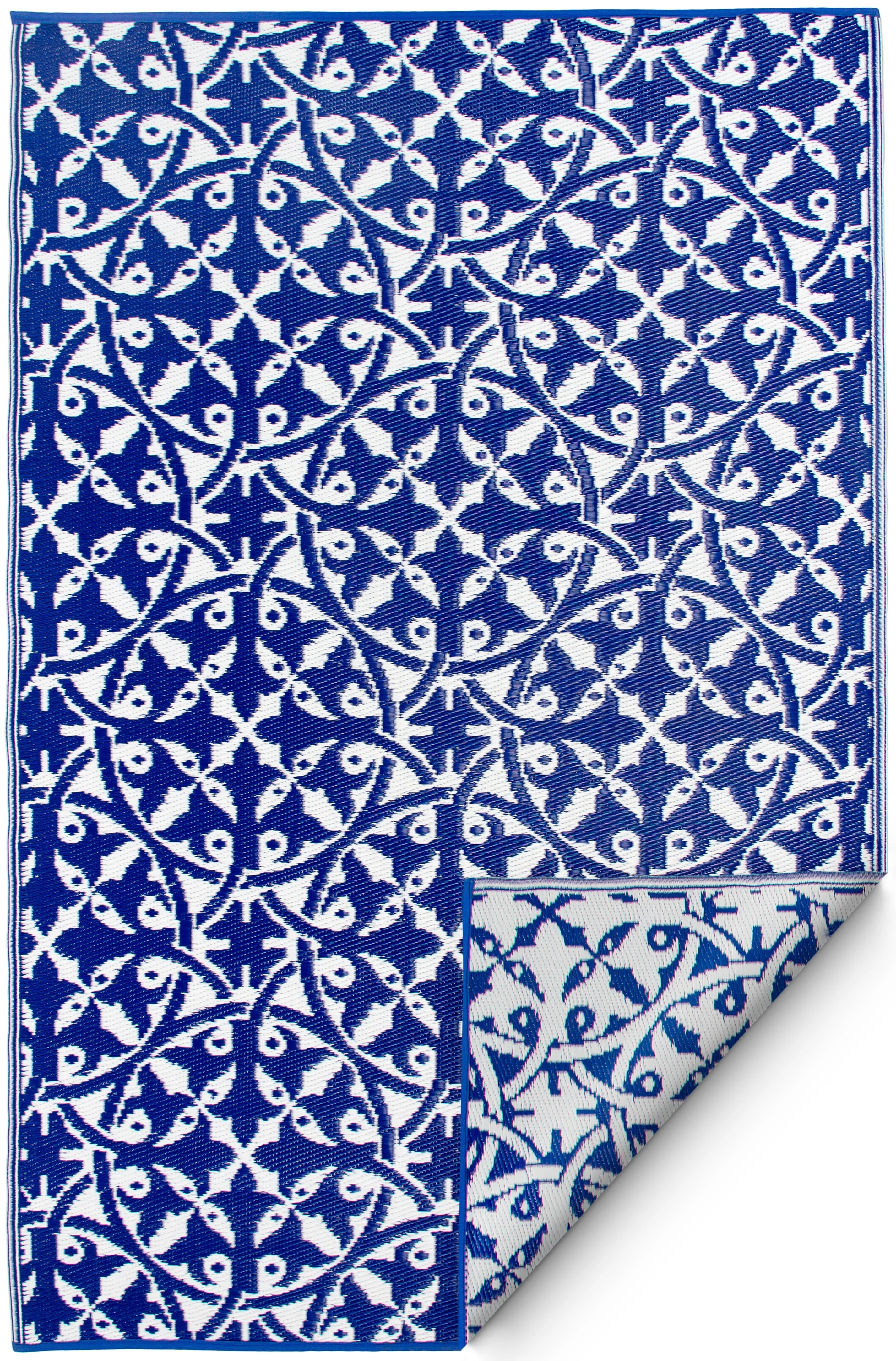 San Juan - Dark Blue Outdoor Rug for Patio FINAL SALE - Image 4