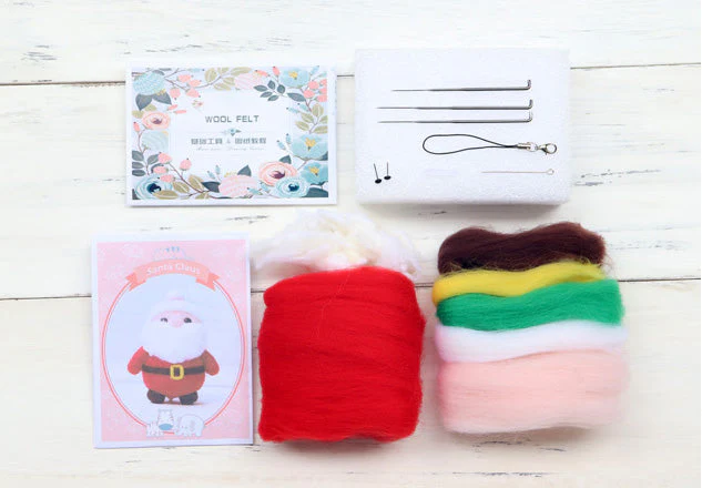 Santa Needle Felting Kit. Wizardi DIY Wool Craft Kit F07N8-W11 - Image 5