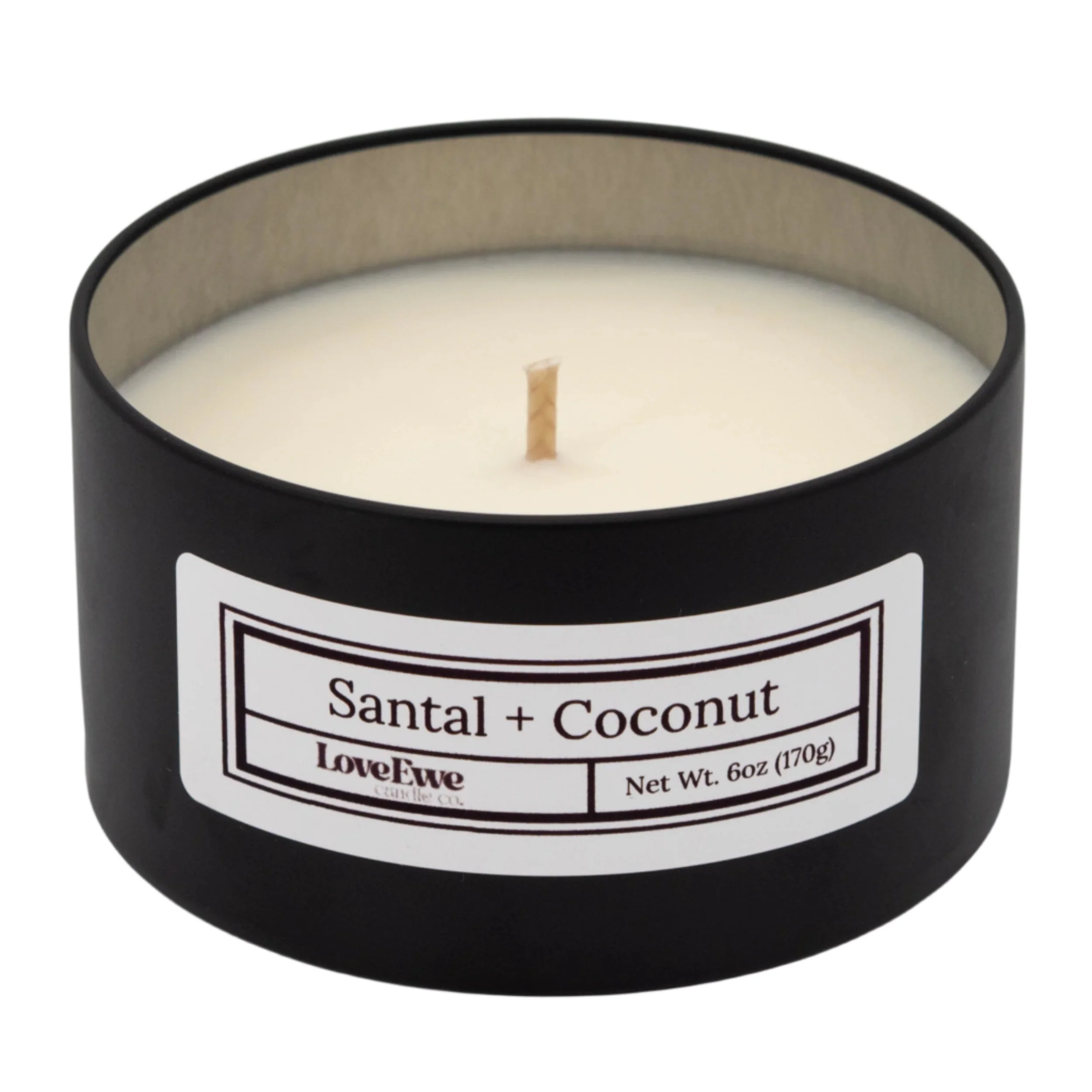 Santal + Coconut Scented Candle | 6 oz | Love Ewe Candle Company