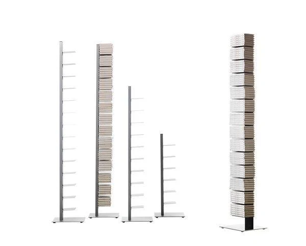 Sapiens Vertical Bookcase by Bruno Rainaldi - Large Unvarnished Steel - Image 3