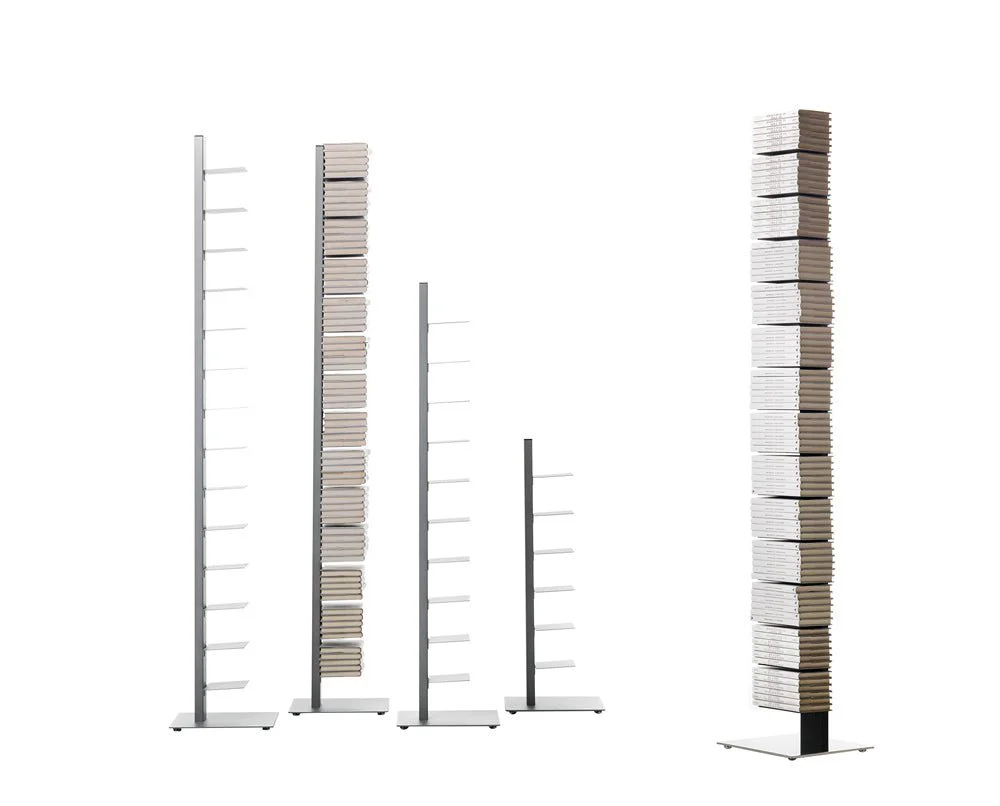 Sapiens Vertical Bookcase by Bruno Rainaldi - Small Unvarnished Steel - Image 2