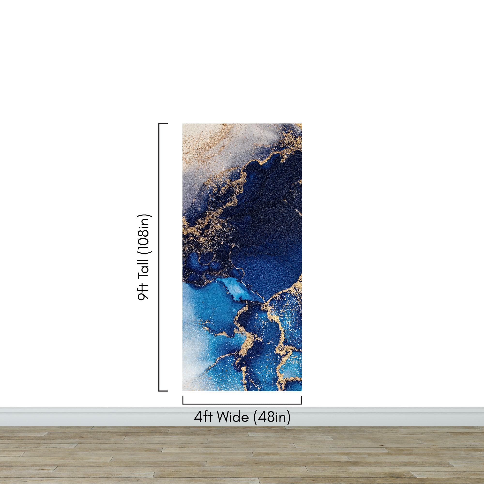 Sapphire Blue Marble Wallpaper Mural. #7008 - Image 12