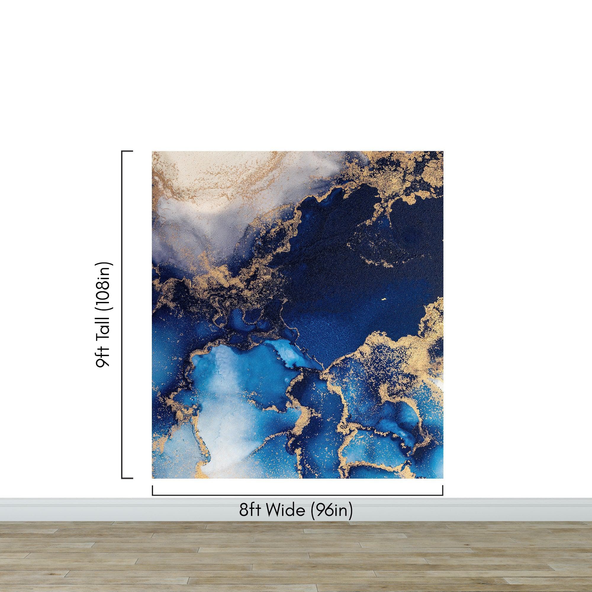 Sapphire Blue Marble Wallpaper Mural. #7008 - Image 13