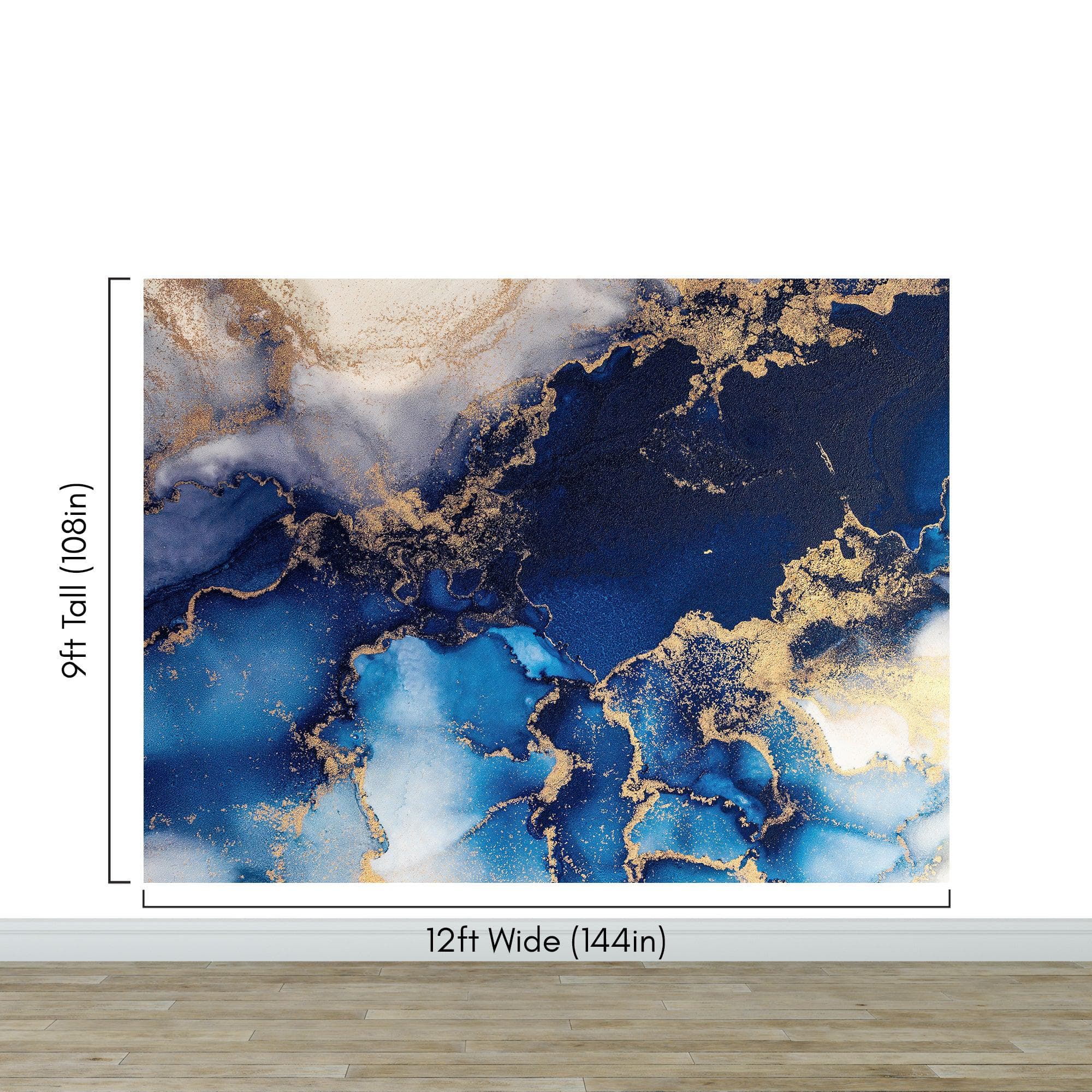 Sapphire Blue Marble Wallpaper Mural. #7008 - Image 14