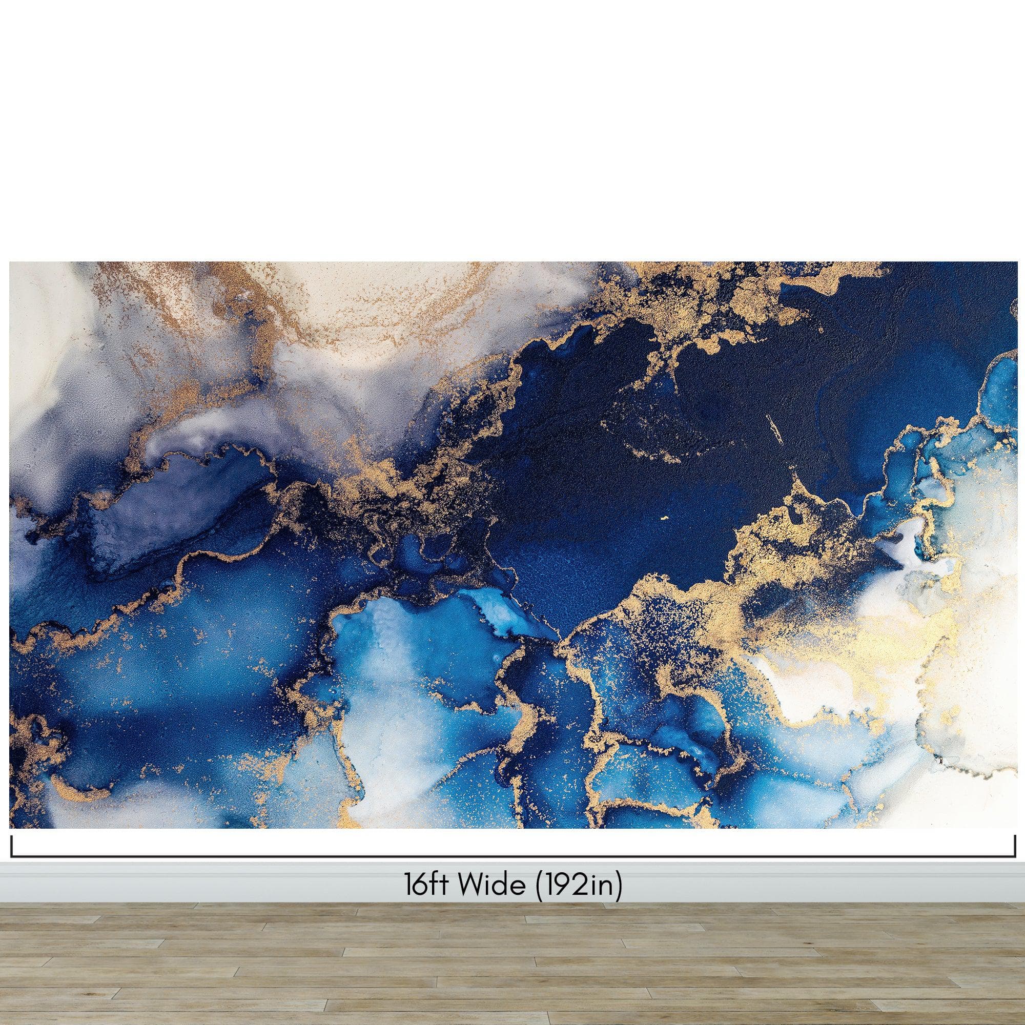 Sapphire Blue Marble Wallpaper Mural. #7008 - Image 15