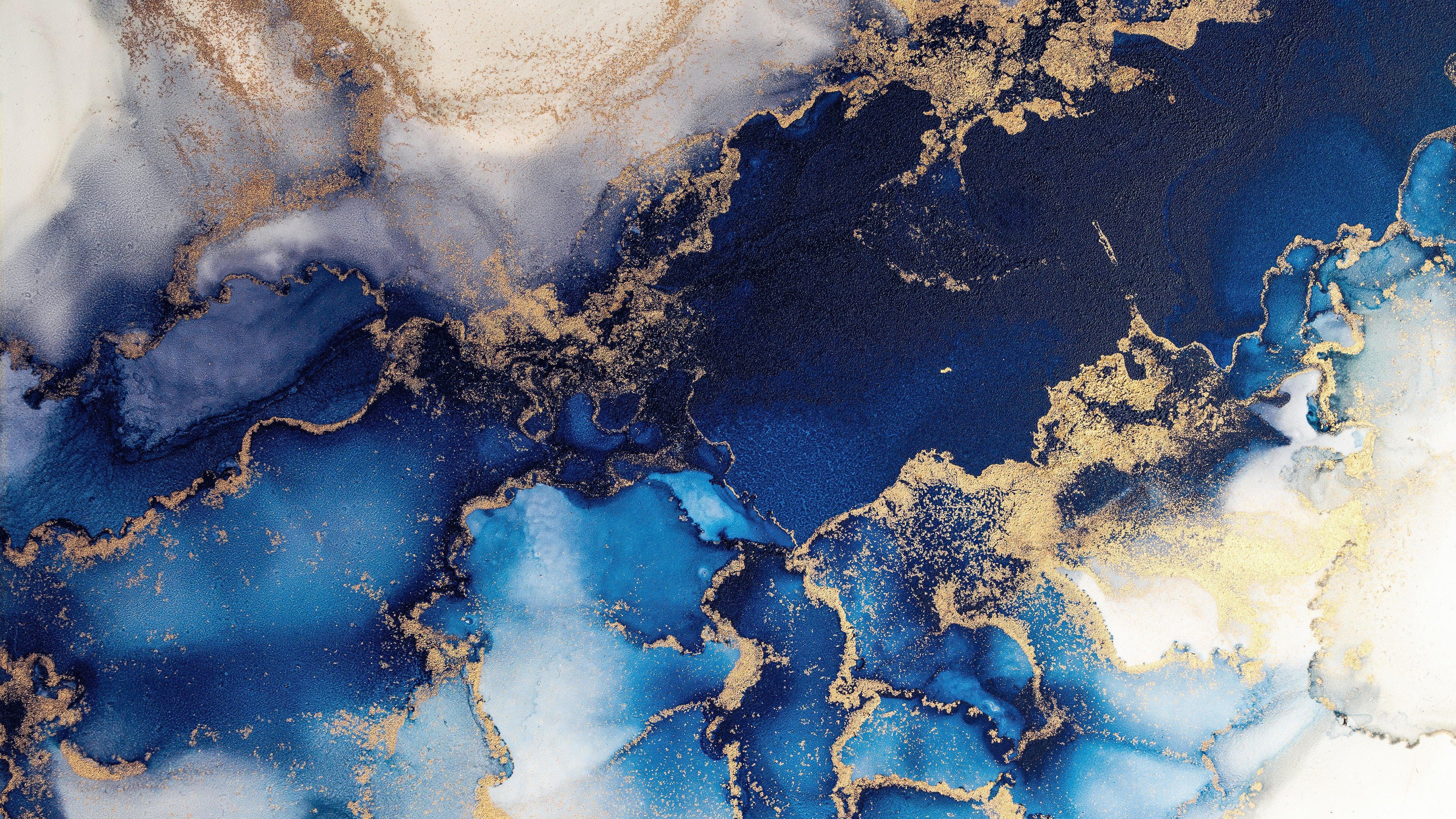 Sapphire Blue Marble Wallpaper Mural. #7008 - Image 4