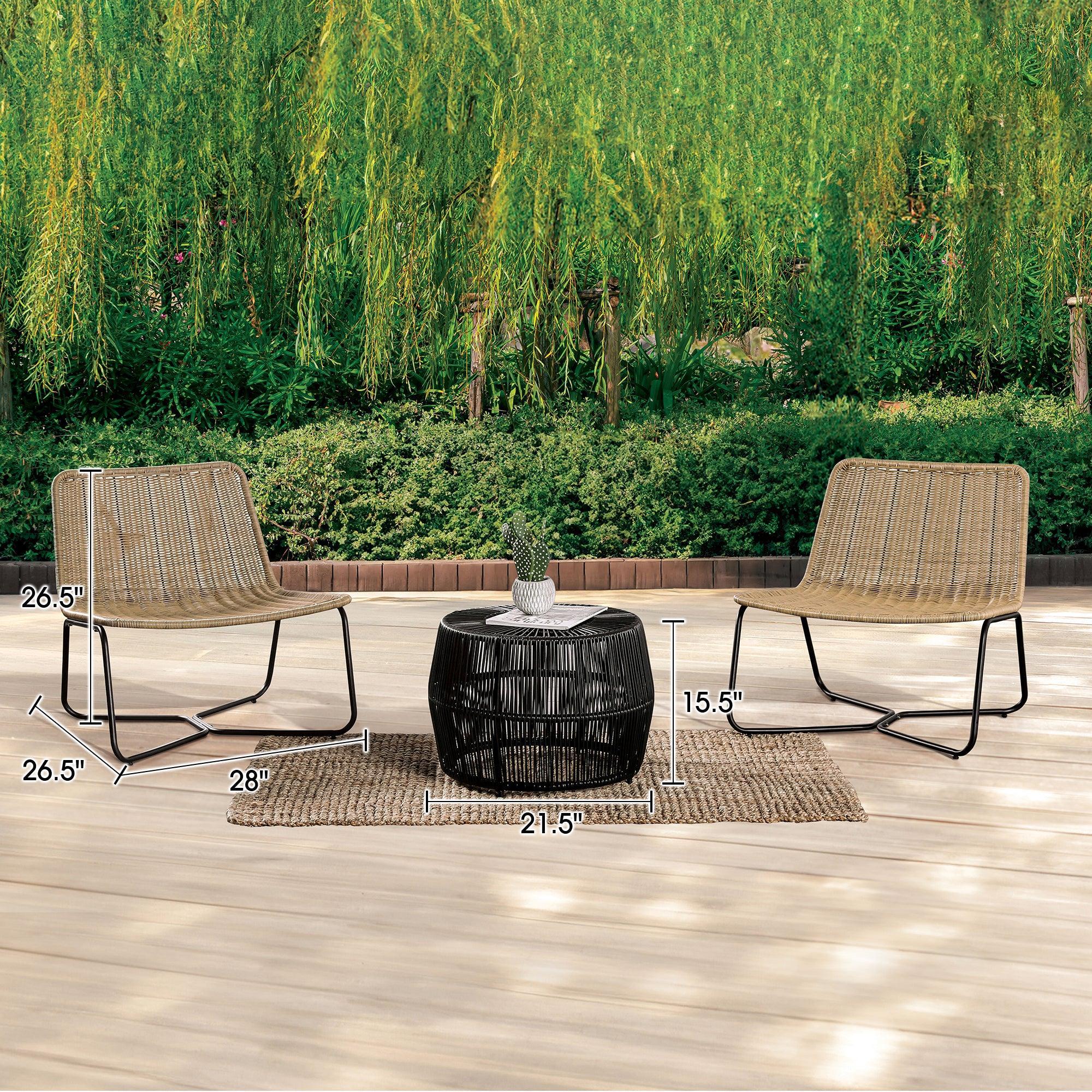 Sarabi 3-Piece Natural Wicker Outdoor Conversation Set - Image 11