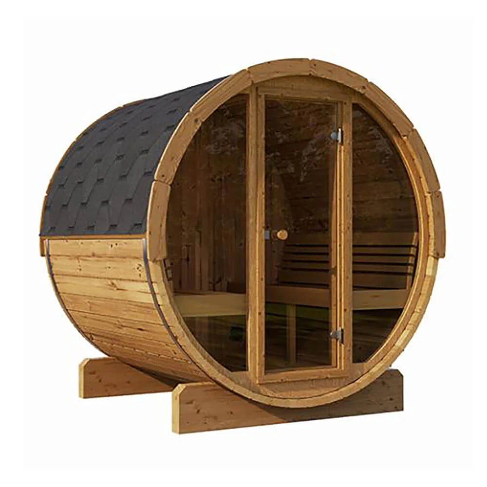 SaunaLife Model E7G Ergo Series 4-Person Outdoor Sauna Barrel With Glass Front [SL-MODELE7G] (SAK81934) - Image 7