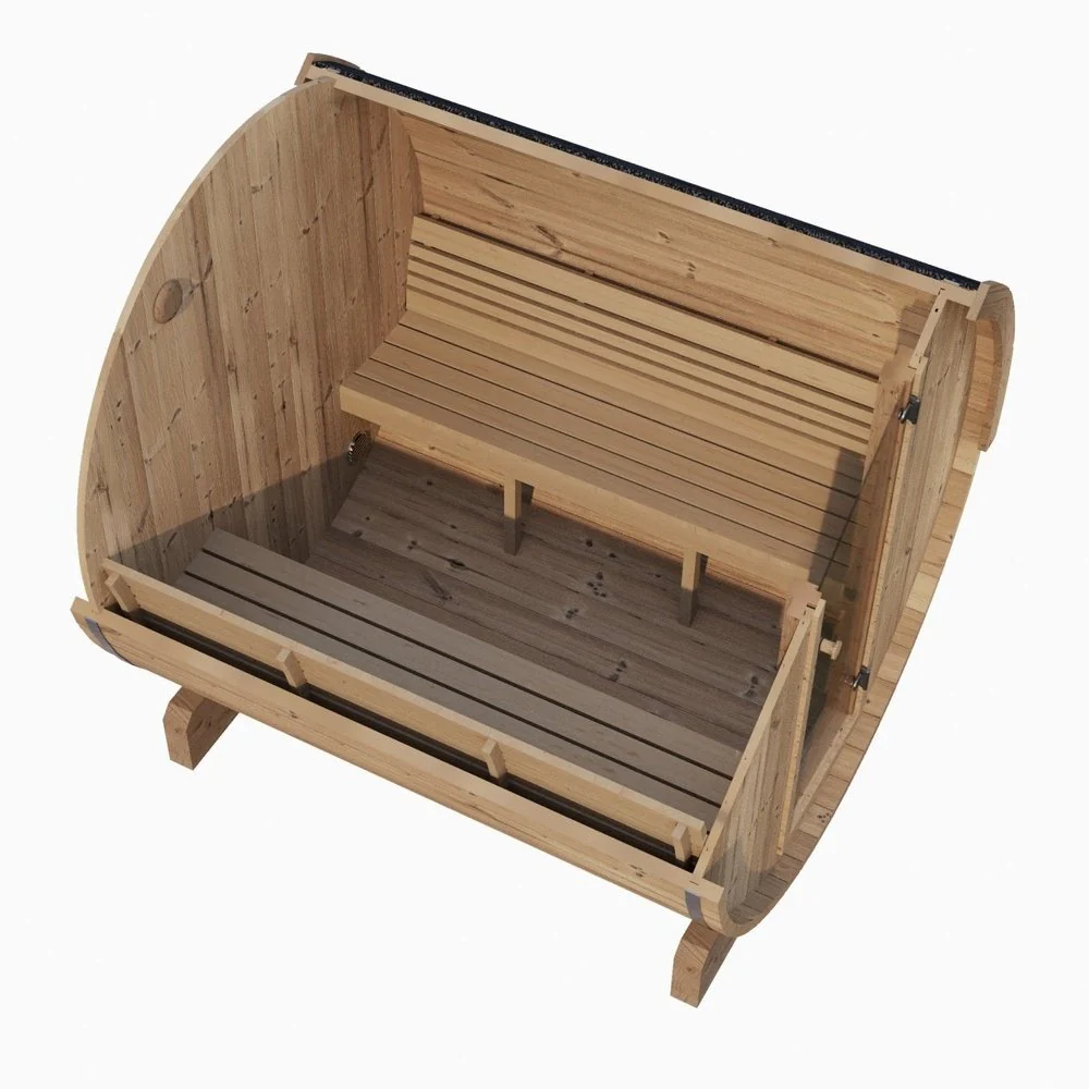 SaunaLife Model E8 Ergo Series 6-Person Outdoor Thermo-Spruce Sauna Barrel [SL-MODELE8] (SAK31809) - Image 6