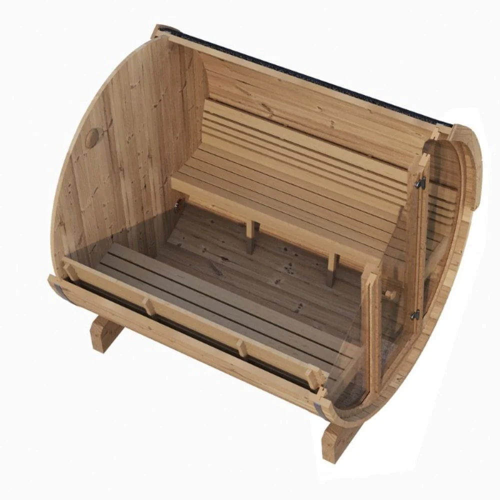 SaunaLife Model E8G Ergo Series 6-Person Outdoor Sauna Barrel With Tempered Glass Front [SL-MODELE8G] (SAK92814) - Image 3