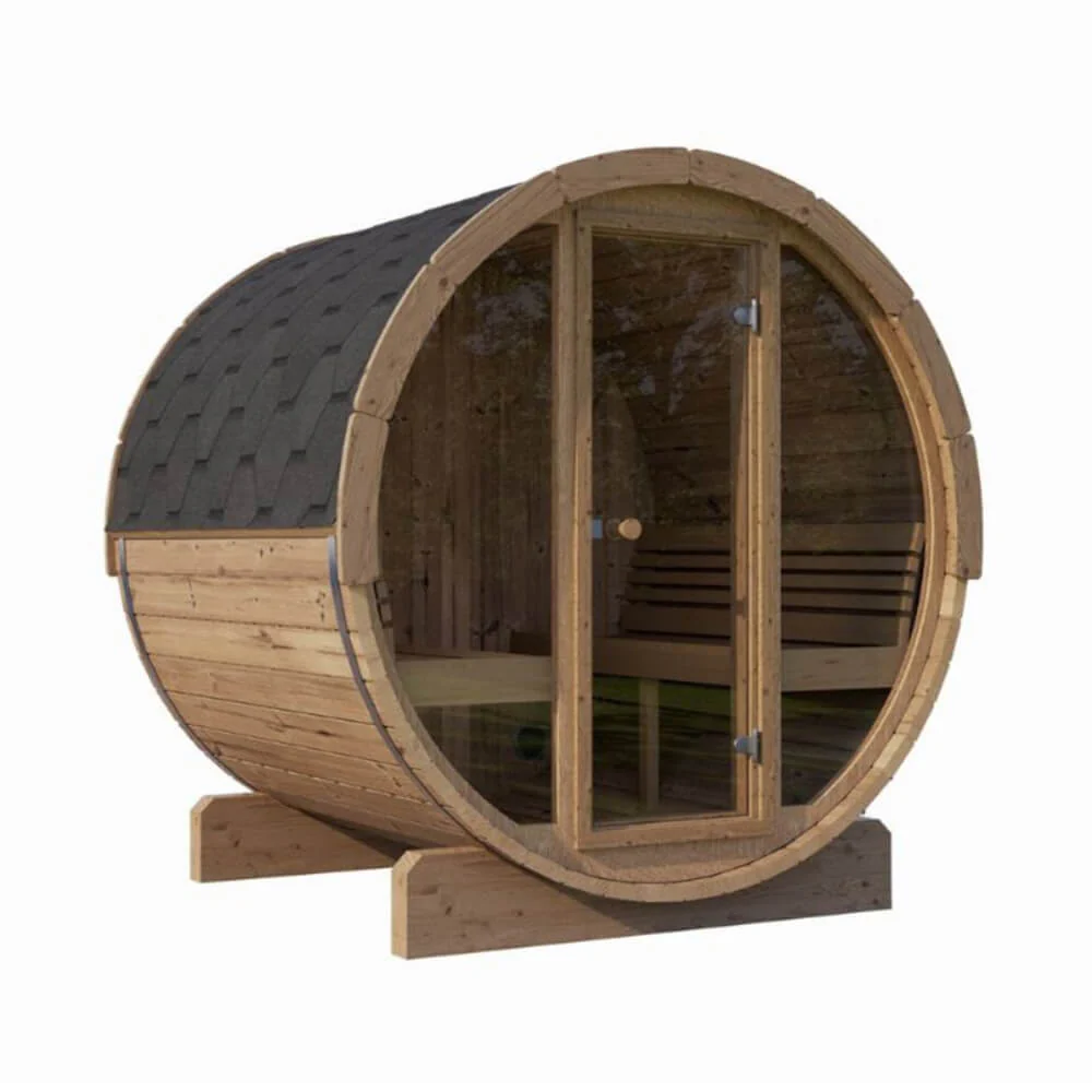 SaunaLife Model E8G Ergo Series 6-Person Outdoor Sauna Barrel With Tempered Glass Front [SL-MODELE8G] (SAK92814) - Image 8