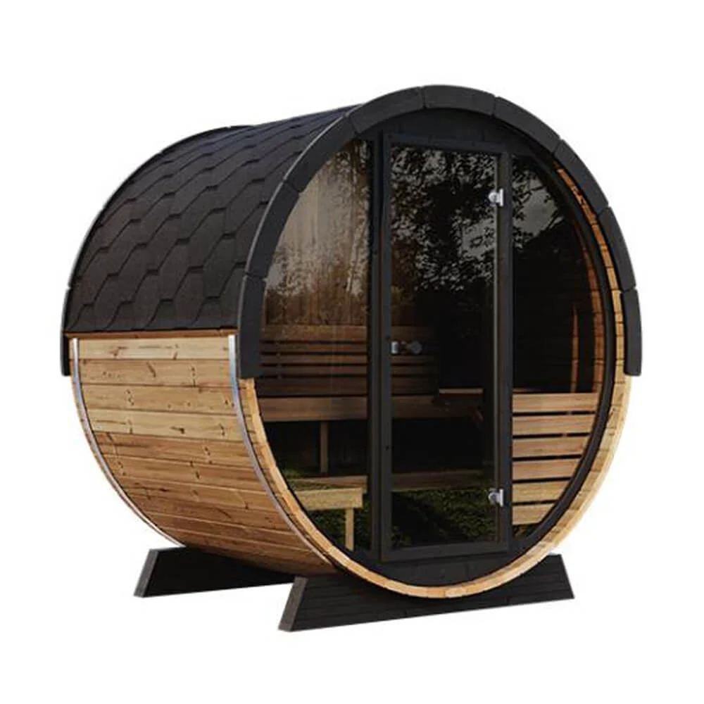 SaunaLife Model EE6G Ergo Series 4-Person Outdoor Sauna Barrel With Tempered Glass Front [SL-MODELEE6G] (SAK39412) - Image 3