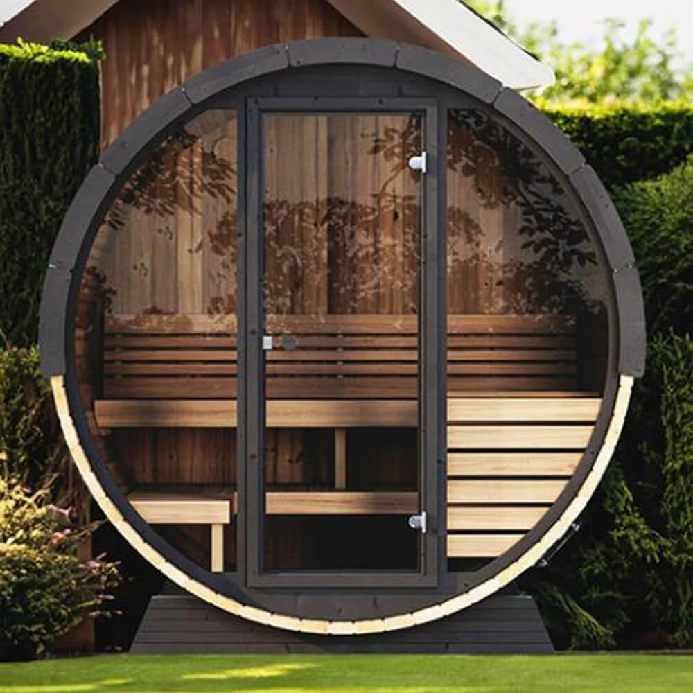 SaunaLife Model EE6G Ergo Series 4-Person Outdoor Sauna Barrel With Tempered Glass Front [SL-MODELEE6G] (SAK39412) - Image 6