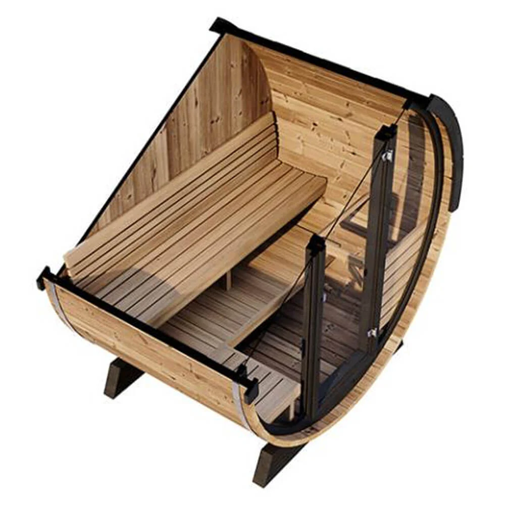 SaunaLife Model EE6G Ergo Series 4-Person Outdoor Sauna Barrel With Tempered Glass Front [SL-MODELEE6G] (SAK39412) - Image 7