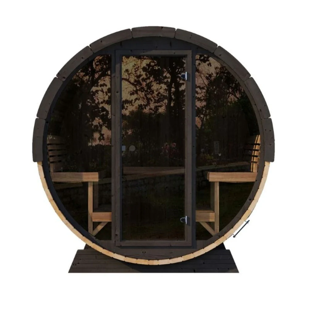 SaunaLife Model EE8G Ergo Series 6-Person Outdoor Sauna Barrel With Tempered Glass Front [SL-MODELEE8G] (SAK95812) - Image 10