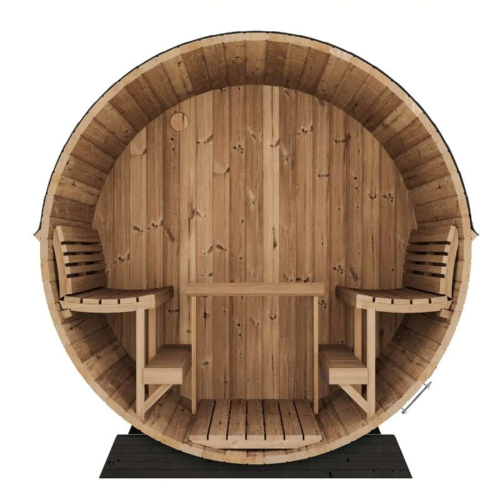 SaunaLife Model EE8G Ergo Series 6-Person Outdoor Sauna Barrel With Tempered Glass Front [SL-MODELEE8G] (SAK95812) - Image 4