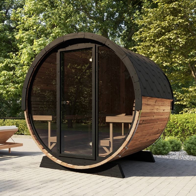 SaunaLife Model EE8G Ergo Series 6-Person Outdoor Sauna Barrel With Tempered Glass Front [SL-MODELEE8G] (SAK95812) - Image 5