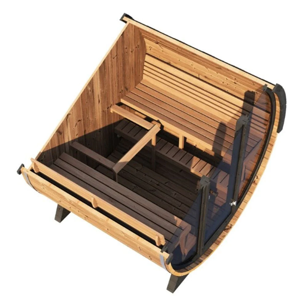 SaunaLife Model EE8G Ergo Series 6-Person Outdoor Sauna Barrel With Tempered Glass Front [SL-MODELEE8G] (SAK95812) - Image 6