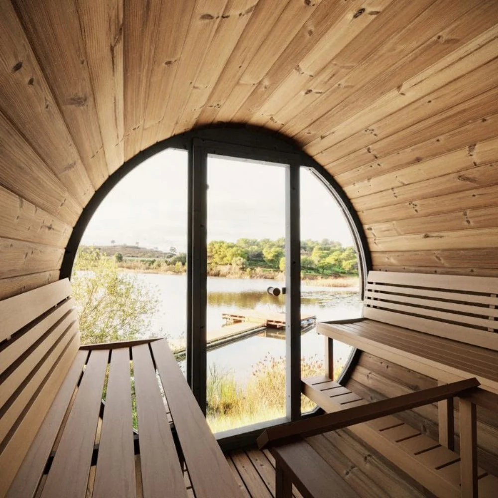 SaunaLife Model EE8G Ergo Series 6-Person Outdoor Sauna Barrel With Tempered Glass Front [SL-MODELEE8G] (SAK95812) - Image 9