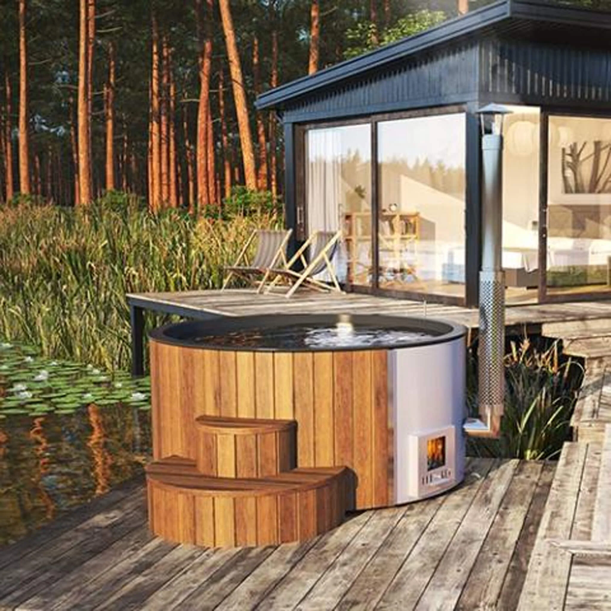 SaunaLife Model S4N Premium 6-Person Home Wood-Burning Hot Tub [SL-MODELS4N] (SAK28371) - Image 8