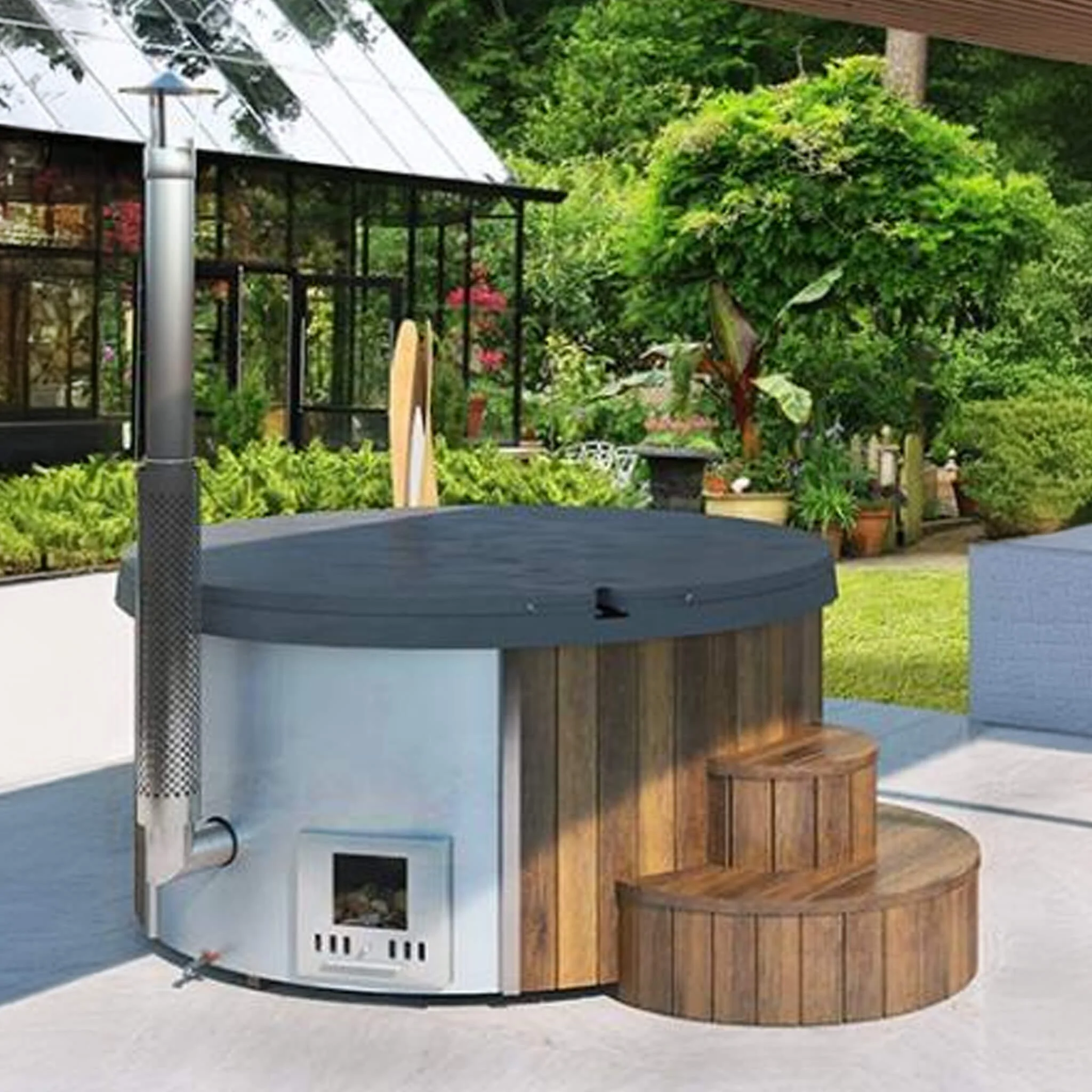 SaunaLife Model S4N Premium 6-Person Home Wood-Burning Hot Tub [SL-MODELS4N] (SAK28371) - Image 9