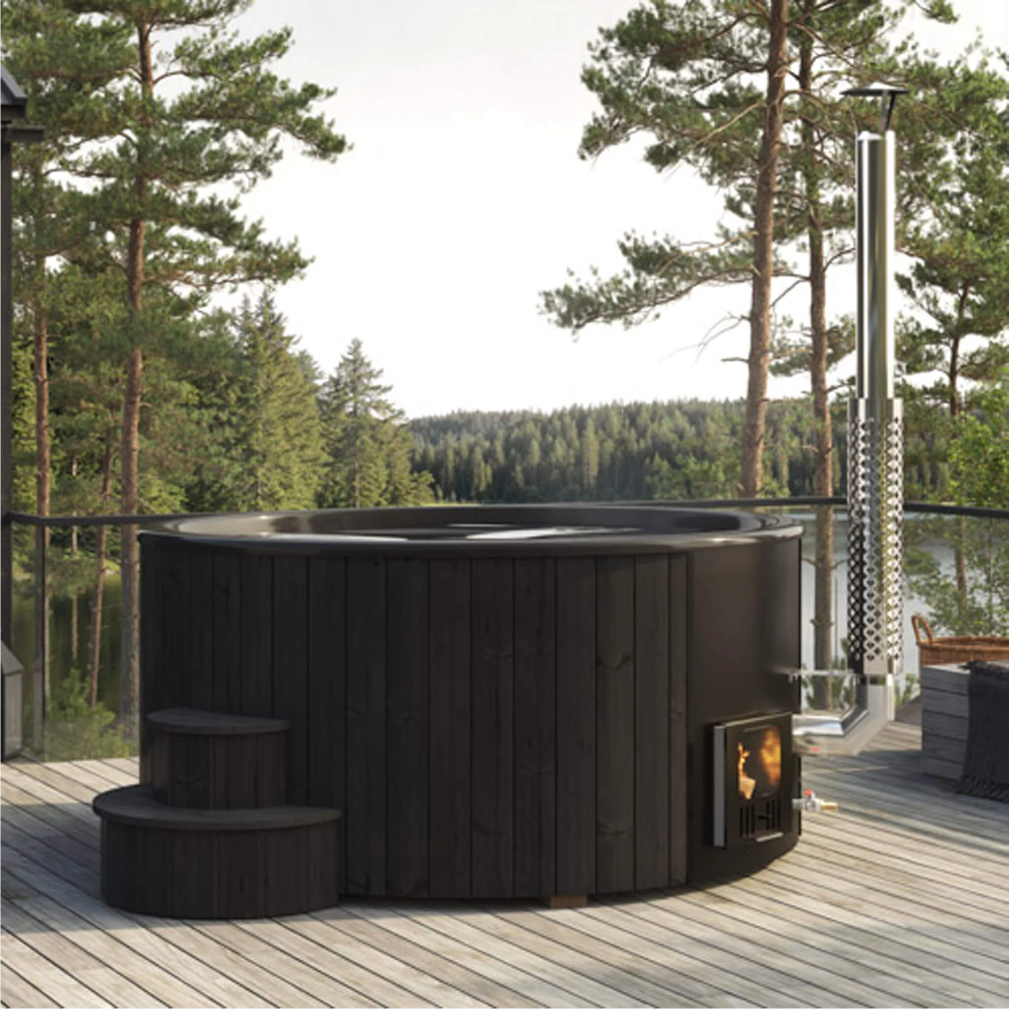 SaunaLife Model S6B 7-Person Soak-Series Home Wood-Burning Hot Tub [SL-MODELS6B] (SAK13679) - Image 4