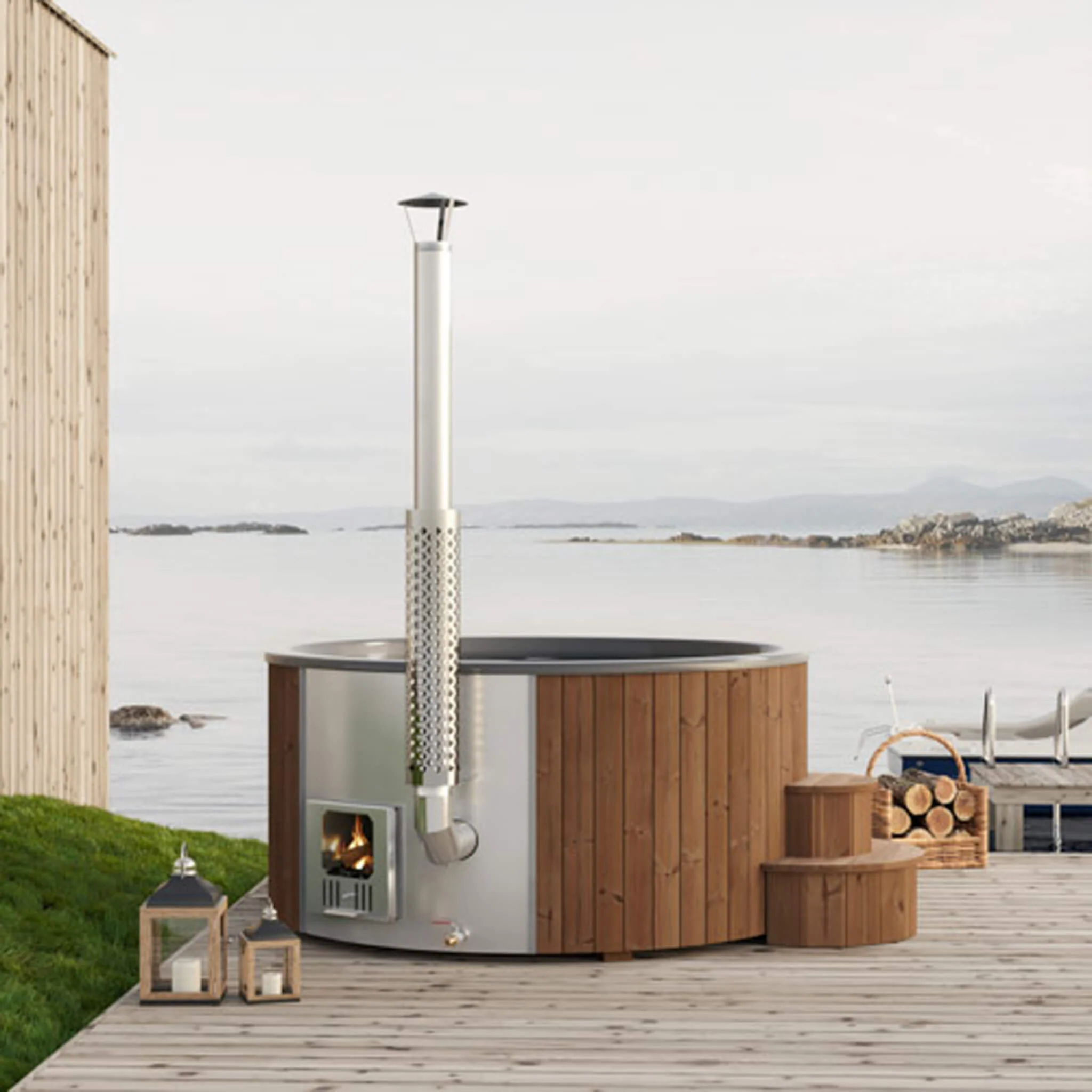 SaunaLife Model S6N 7-Person Soak-Series Home Wood-Burning Hot Tub [SL-MODELS6N] (SAK74815) - Image 3