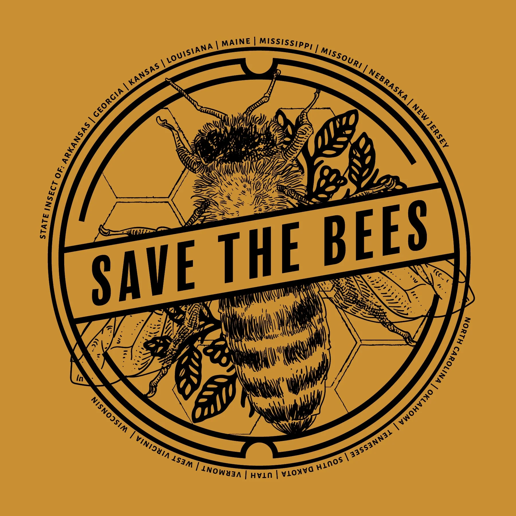 Save The Bees T-Shirt | Multiple Sizes | The Hex + The Hive - Image 2