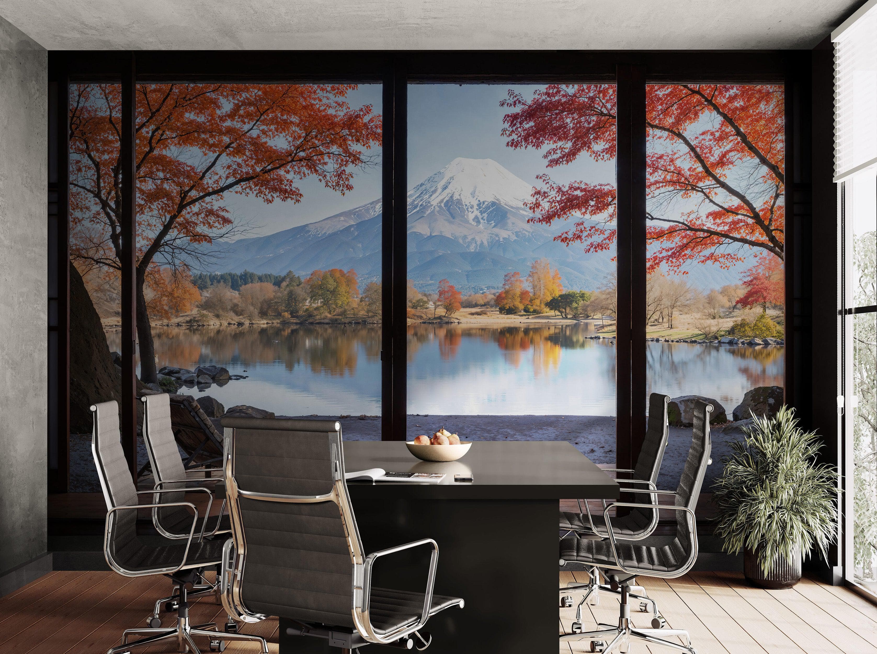 Scenic Lake View with Mount Fuji 3D Wallpaper Mural. #6988 - Image 2