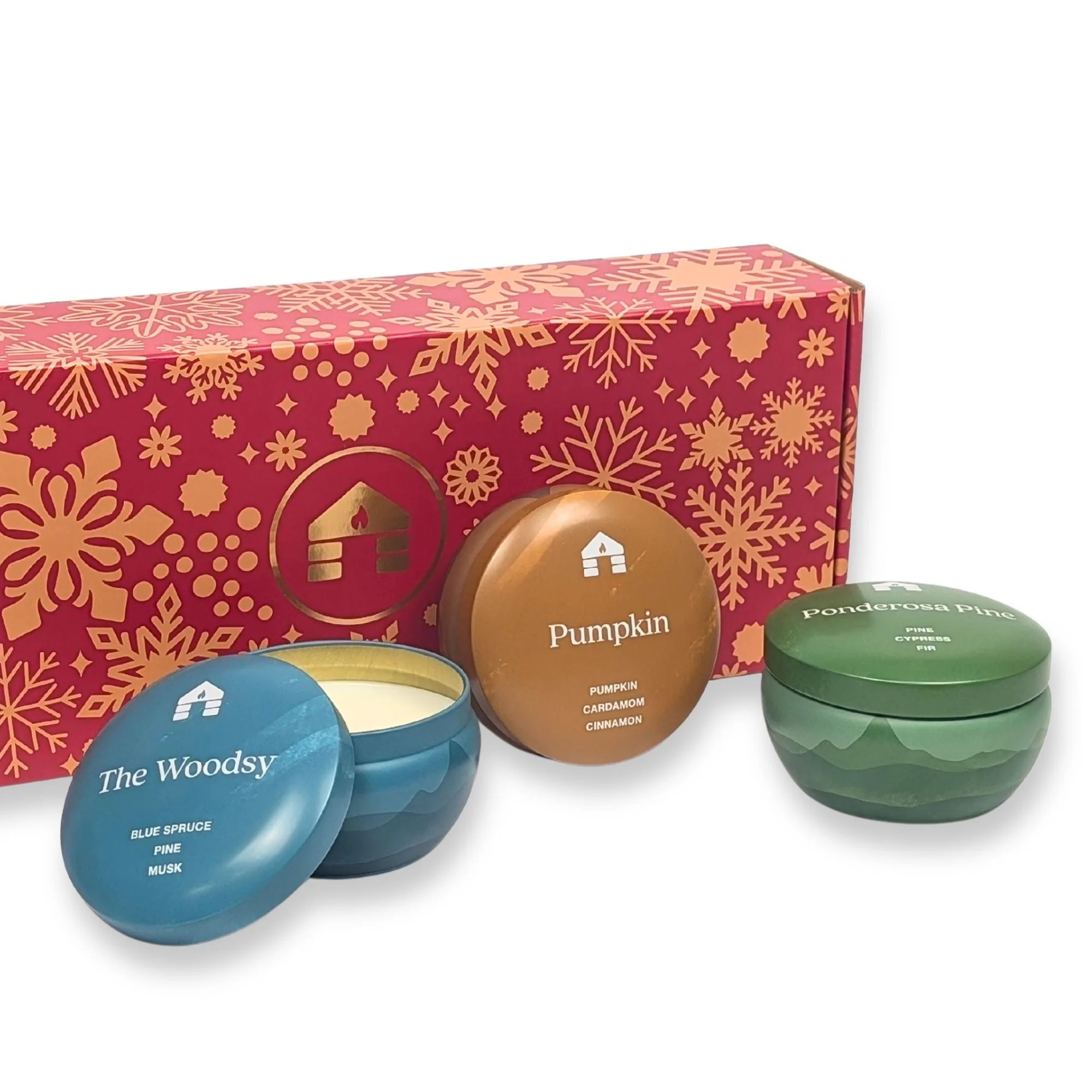 Scented Candle Gift Box - Three 8oz Aromática Candle Tins - Pumpkin, Pine & Woodsy - Image 5