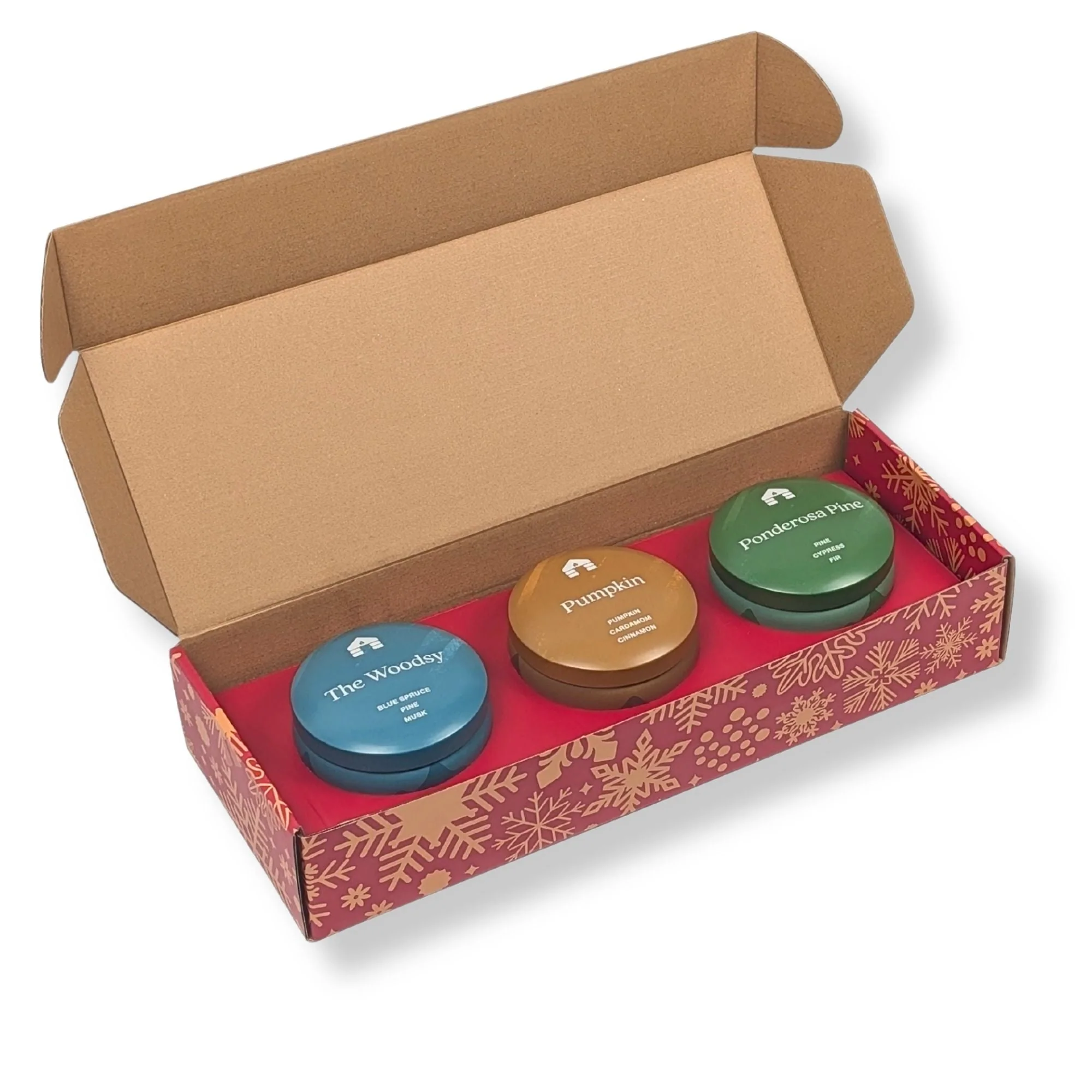 Scented Candle Gift Box - Three 8oz Aromática Candle Tins - Pumpkin, Pine & Woodsy - Image 6