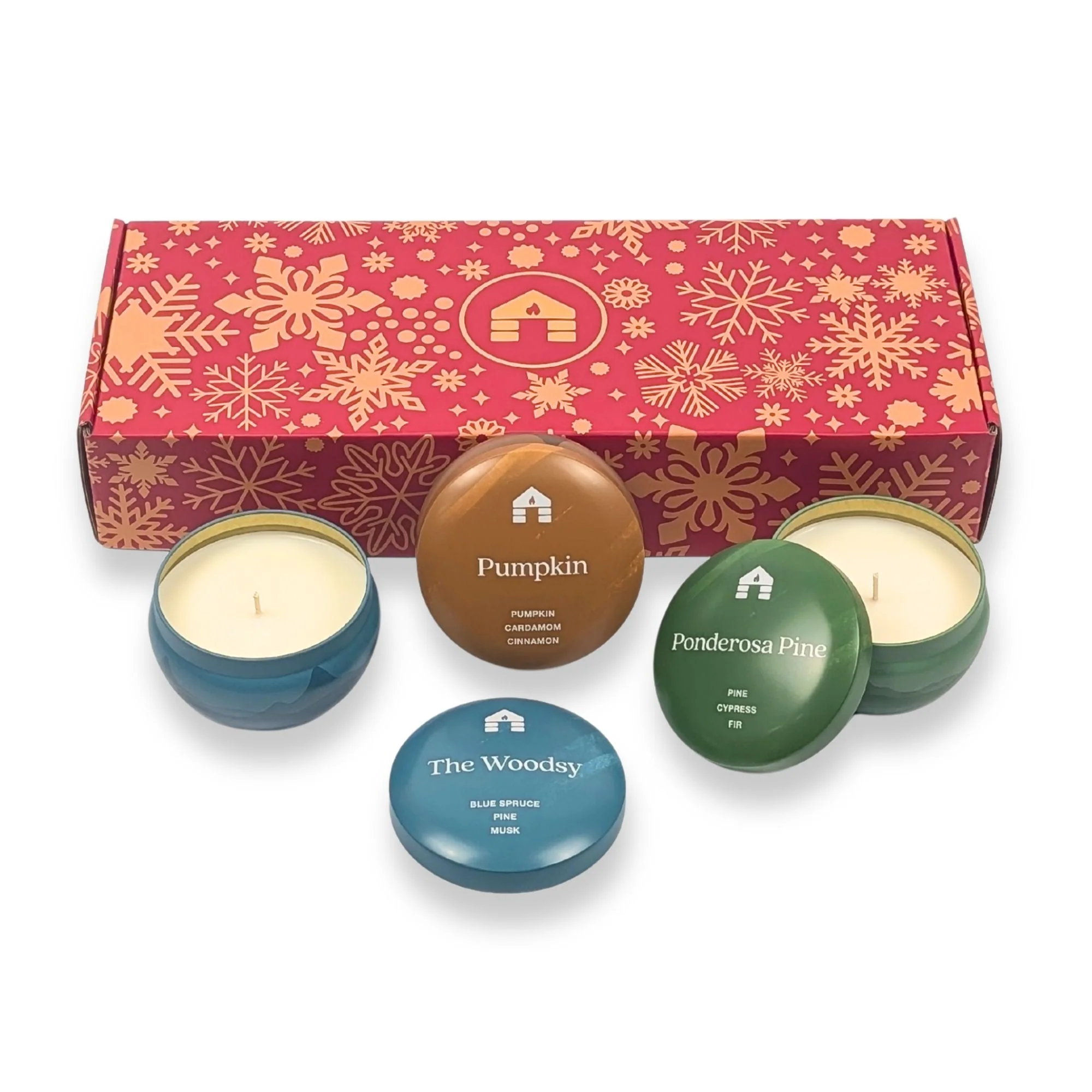 Scented Candle Gift Box - Three 8oz Aromática Candle Tins - Pumpkin, Pine & Woodsy - Image 7