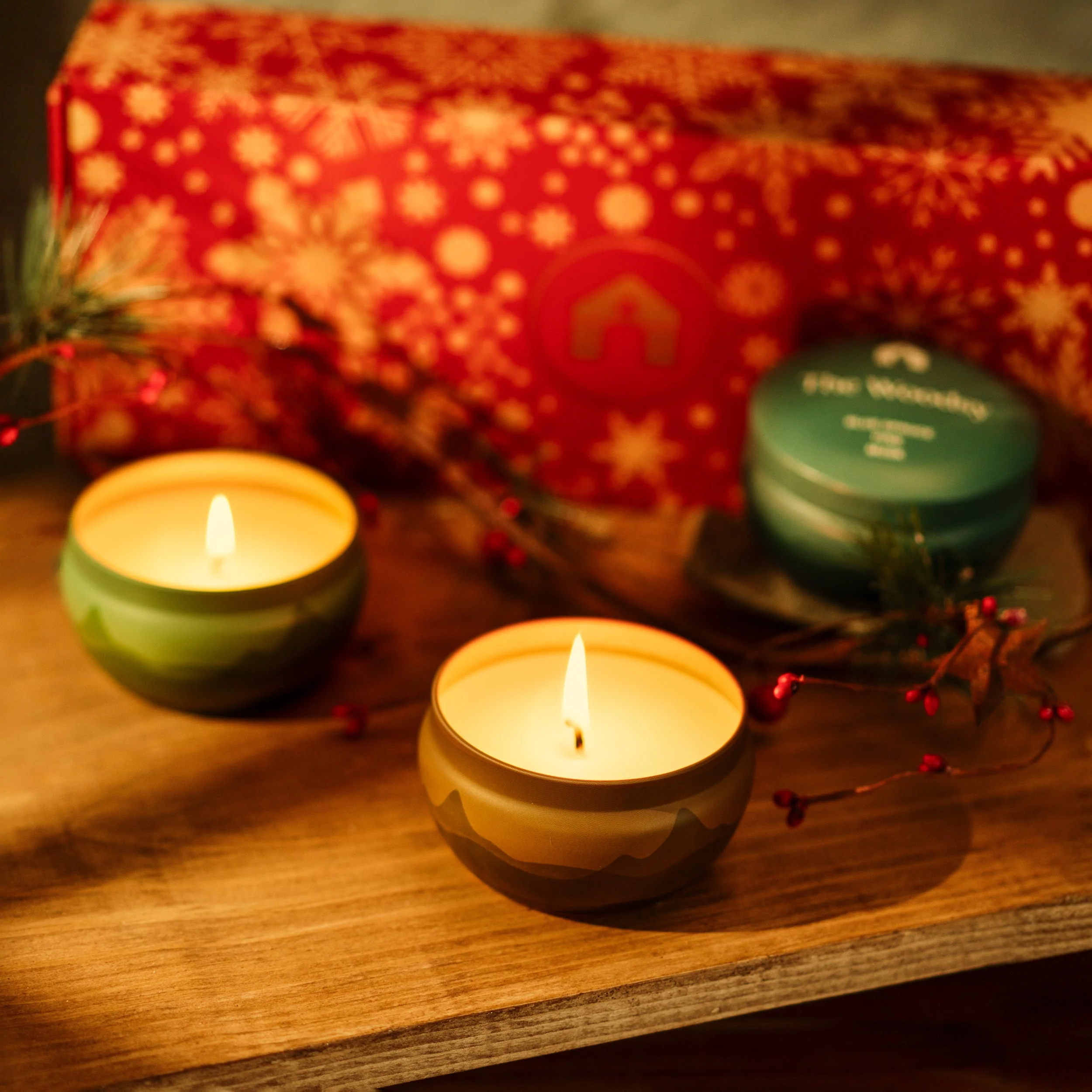 Scented Candle Gift Box - Three 8oz Aromática Candle Tins - Pumpkin, Pine & Woodsy - Image 8