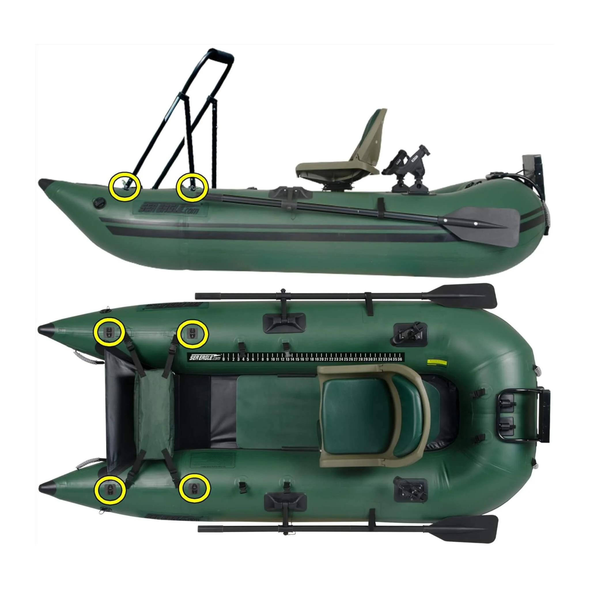 Sea Eagle 1-Person Frameless Pontoon Inflatable Fishing Boat, 9FT [285FPBK] (SAK93163) - Image 11