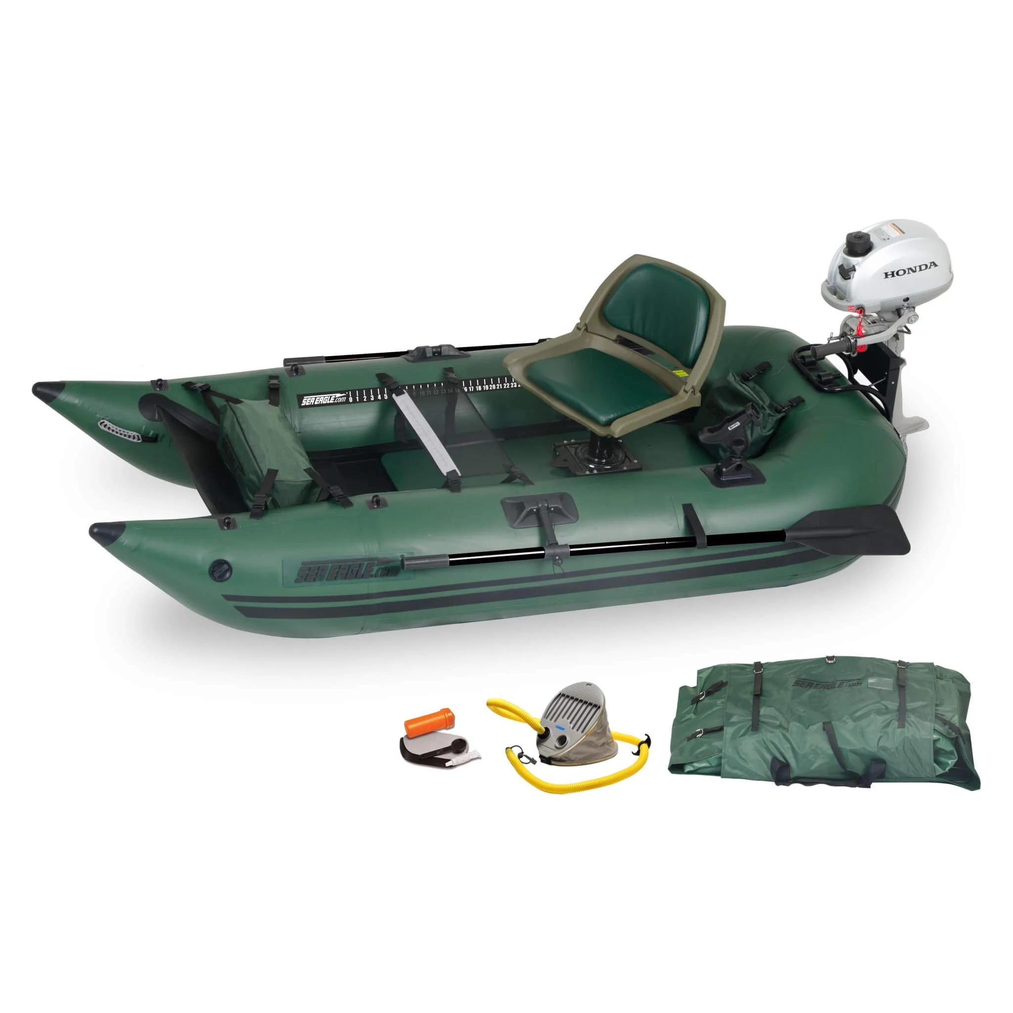 Sea Eagle 1-Person Frameless Pontoon Inflatable Fishing Boat, 9FT [285FPBK] (SAK93163) - Image 21