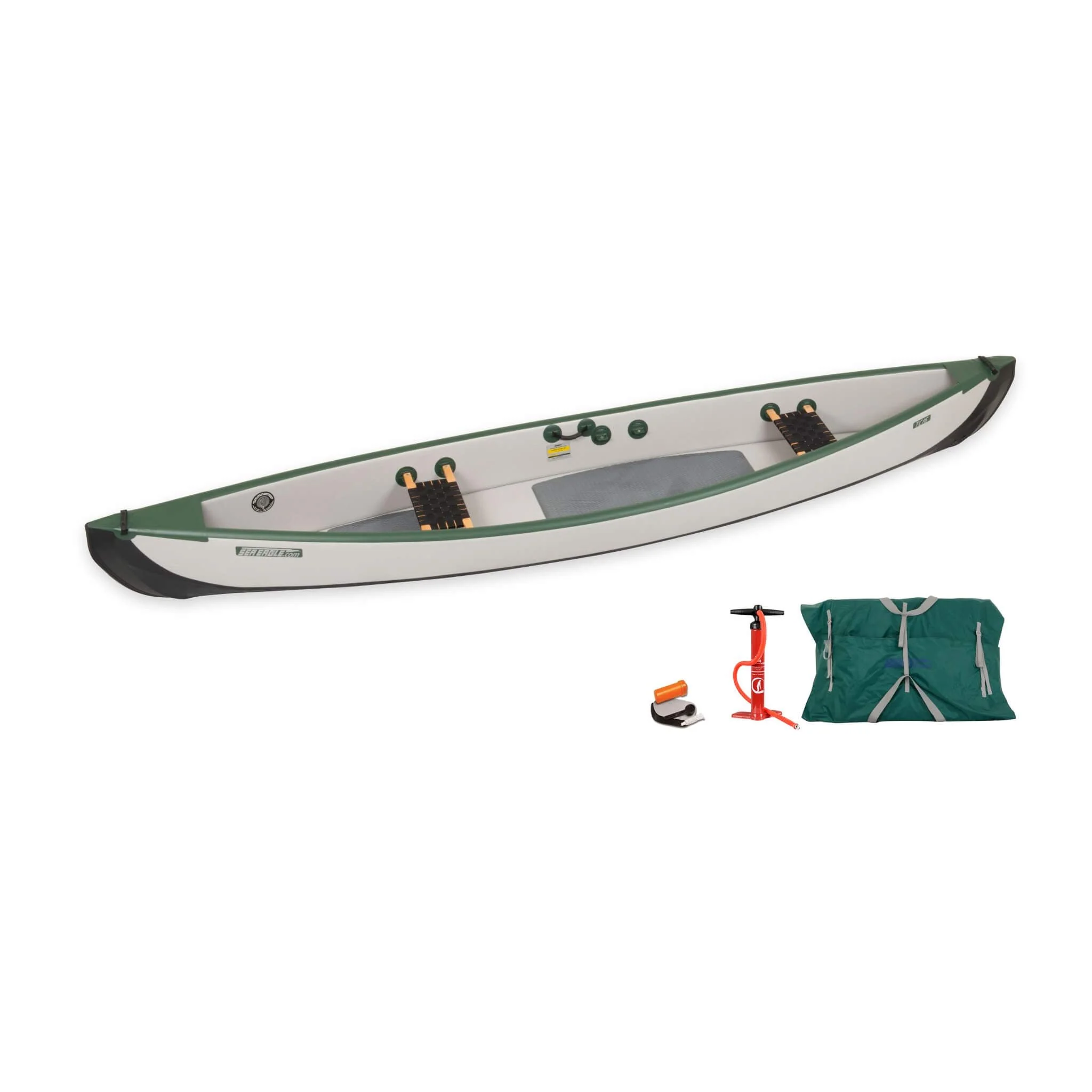 Sea Eagle 3-People TC16 High Pressure All Drop Stitch Inflatable Travel Canoe, 16FT [TC16K] (SAK43086) - Image 18