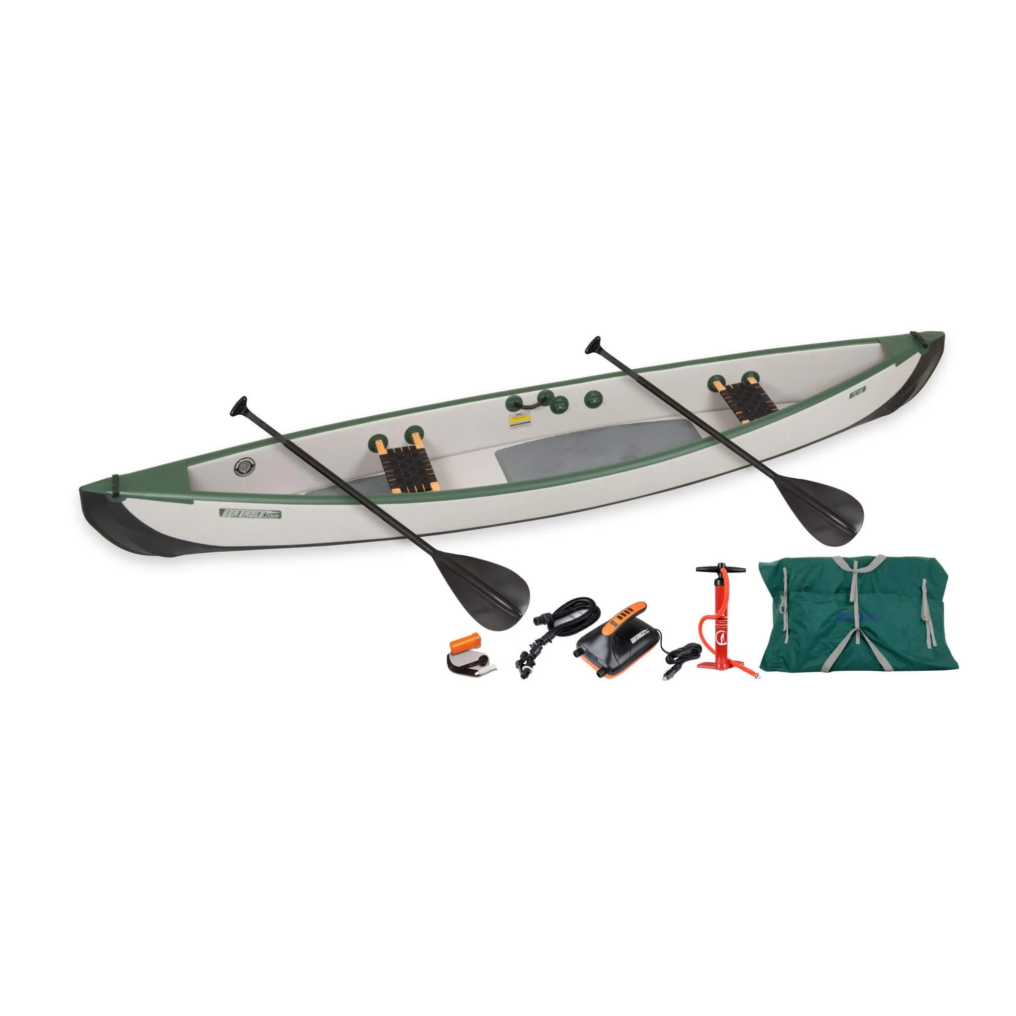 Sea Eagle 3-People TC16 High Pressure All Drop Stitch Inflatable Travel Canoe, 16FT [TC16K] (SAK43086) - Image 19