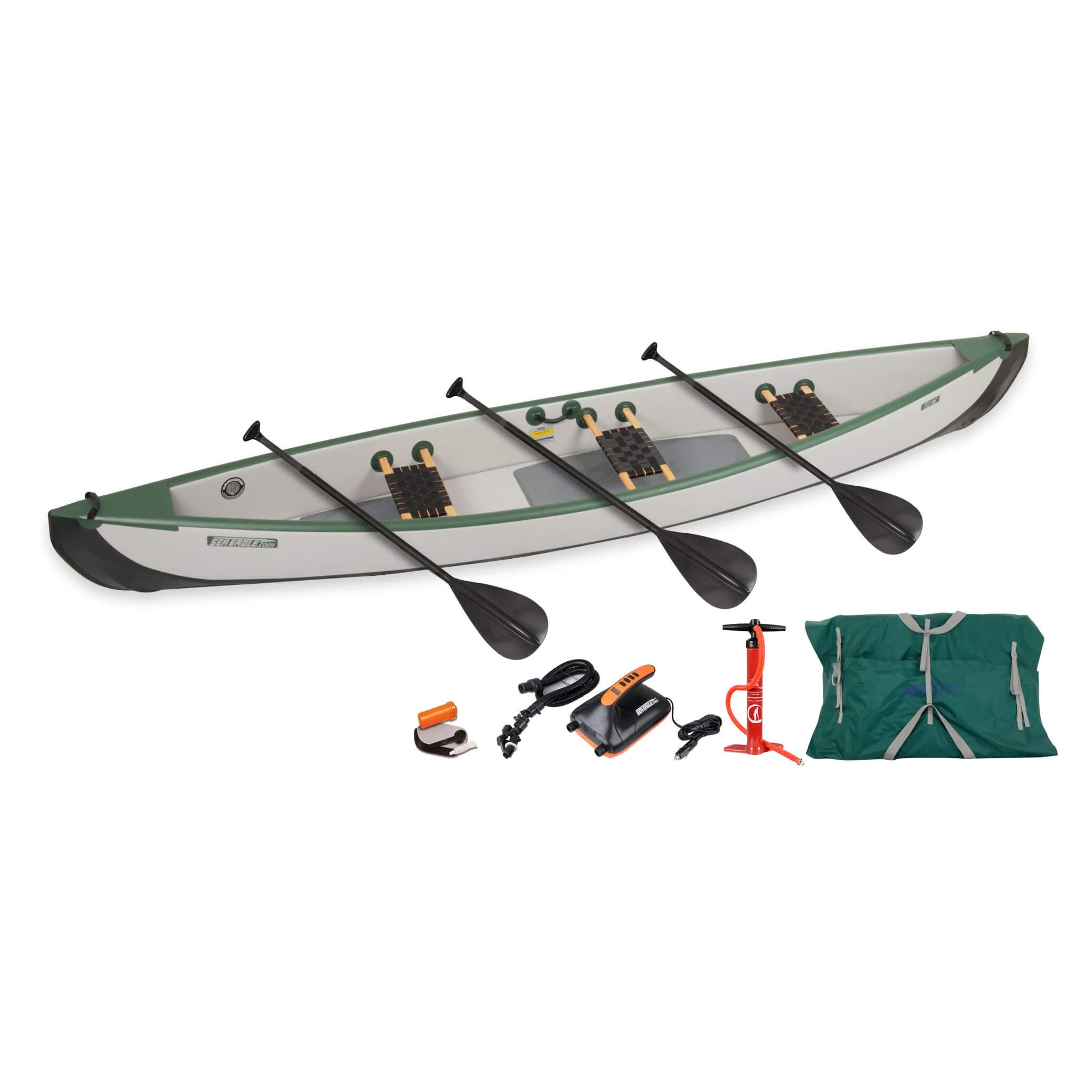 Sea Eagle 3-People TC16 High Pressure All Drop Stitch Inflatable Travel Canoe, 16FT [TC16K] (SAK43086) - Image 20