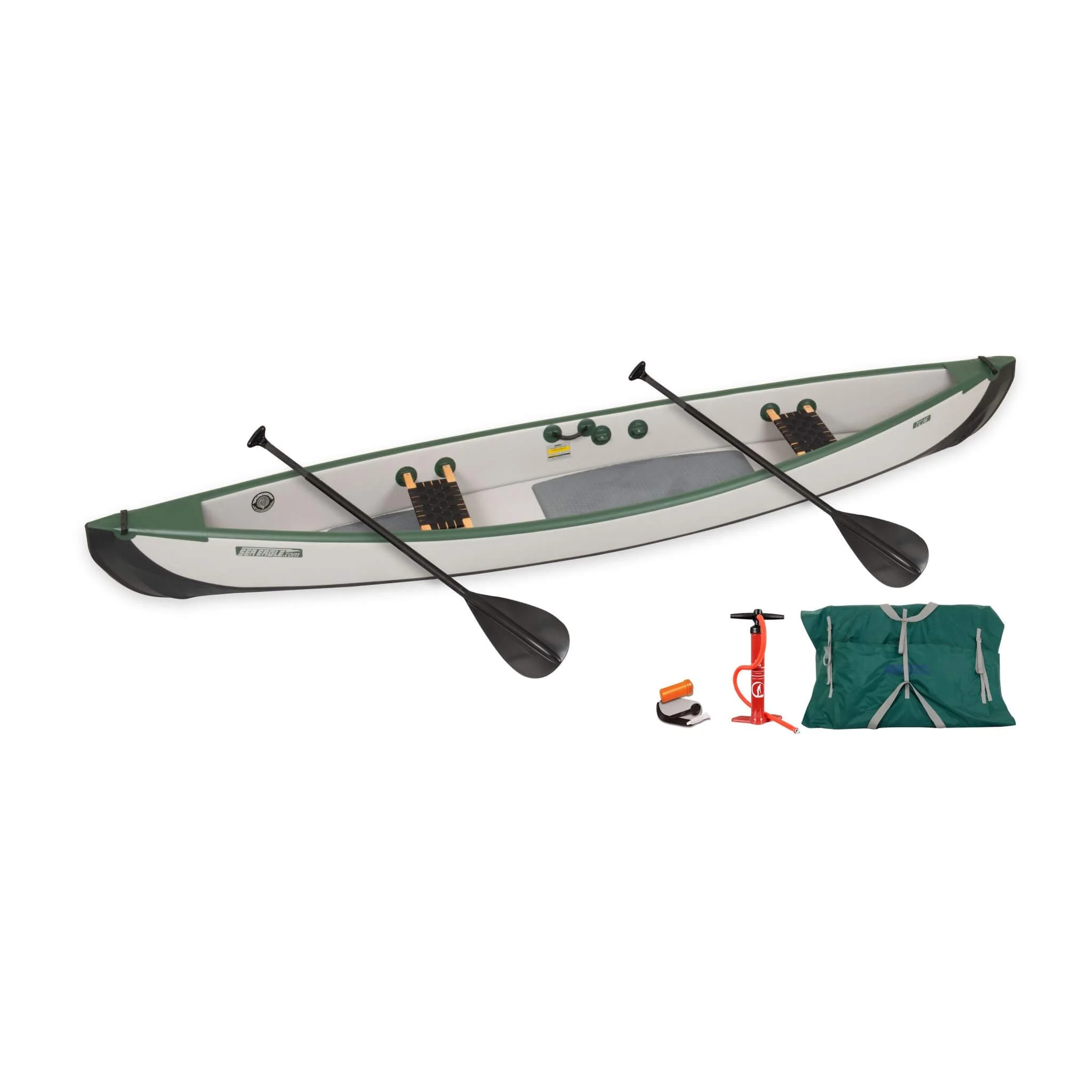 Sea Eagle 3-People TC16 High Pressure All Drop Stitch Inflatable Travel Canoe, 16FT [TC16K] (SAK43086) - Image 22
