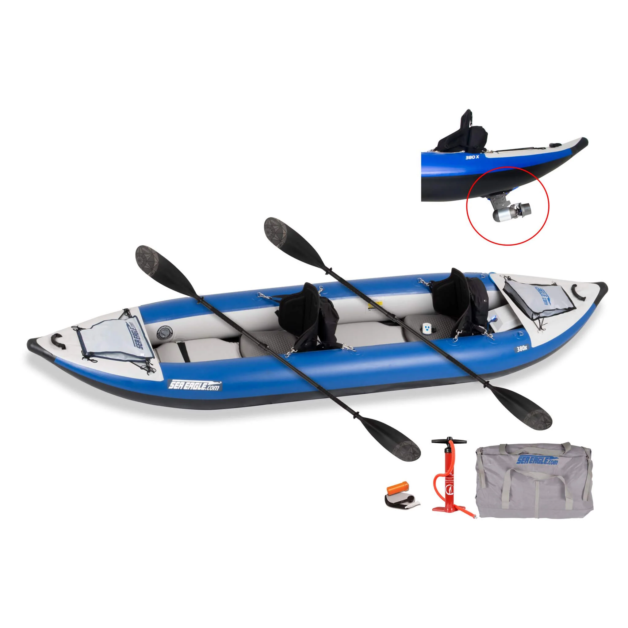Sea Eagle 380X Explorer 3-Person Inflatable Kayak With Large Removable Rear Center Skeg [380XK] (SAK97562) - Image 12