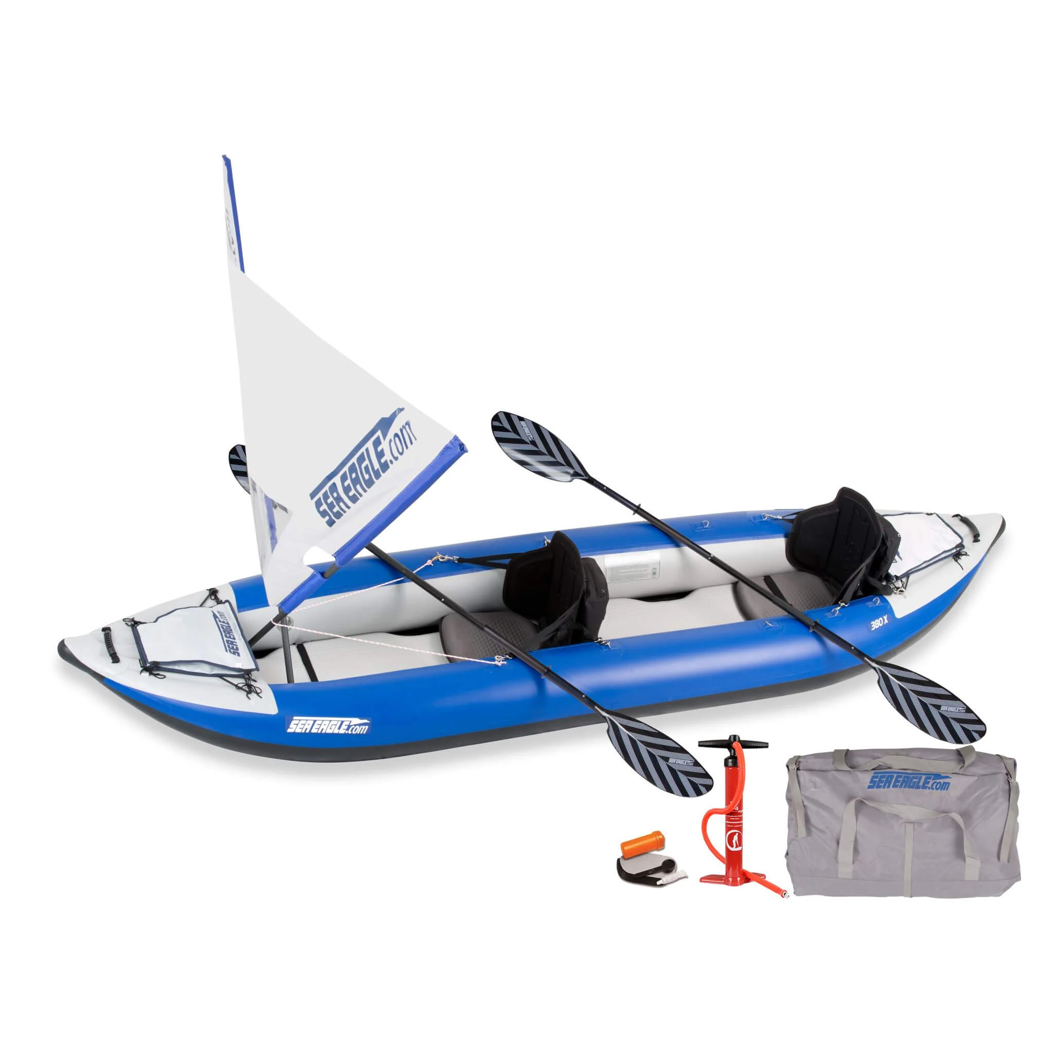 Sea Eagle 380X Explorer 3-Person Inflatable Kayak With Large Removable Rear Center Skeg [380XK] (SAK97562) - Image 8