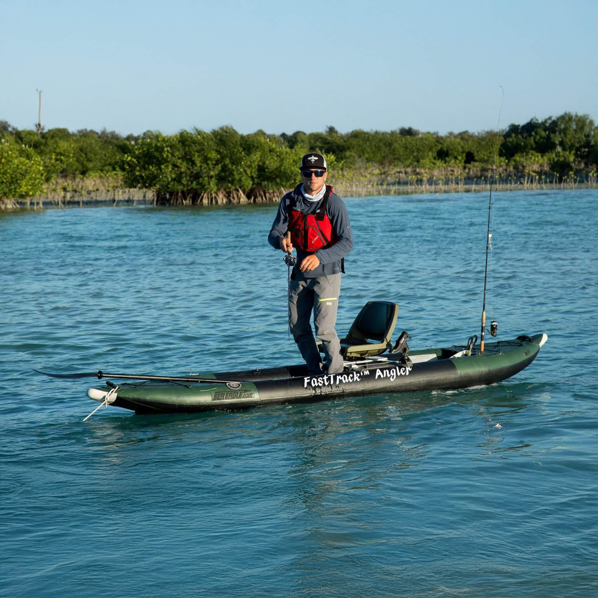 Sea Eagle 385FTA FastTrack 2- Persons Angler Inflatable Hunter Green Fishing Kayak, 12FT [385FTAK] (SAK80139) - Image 18