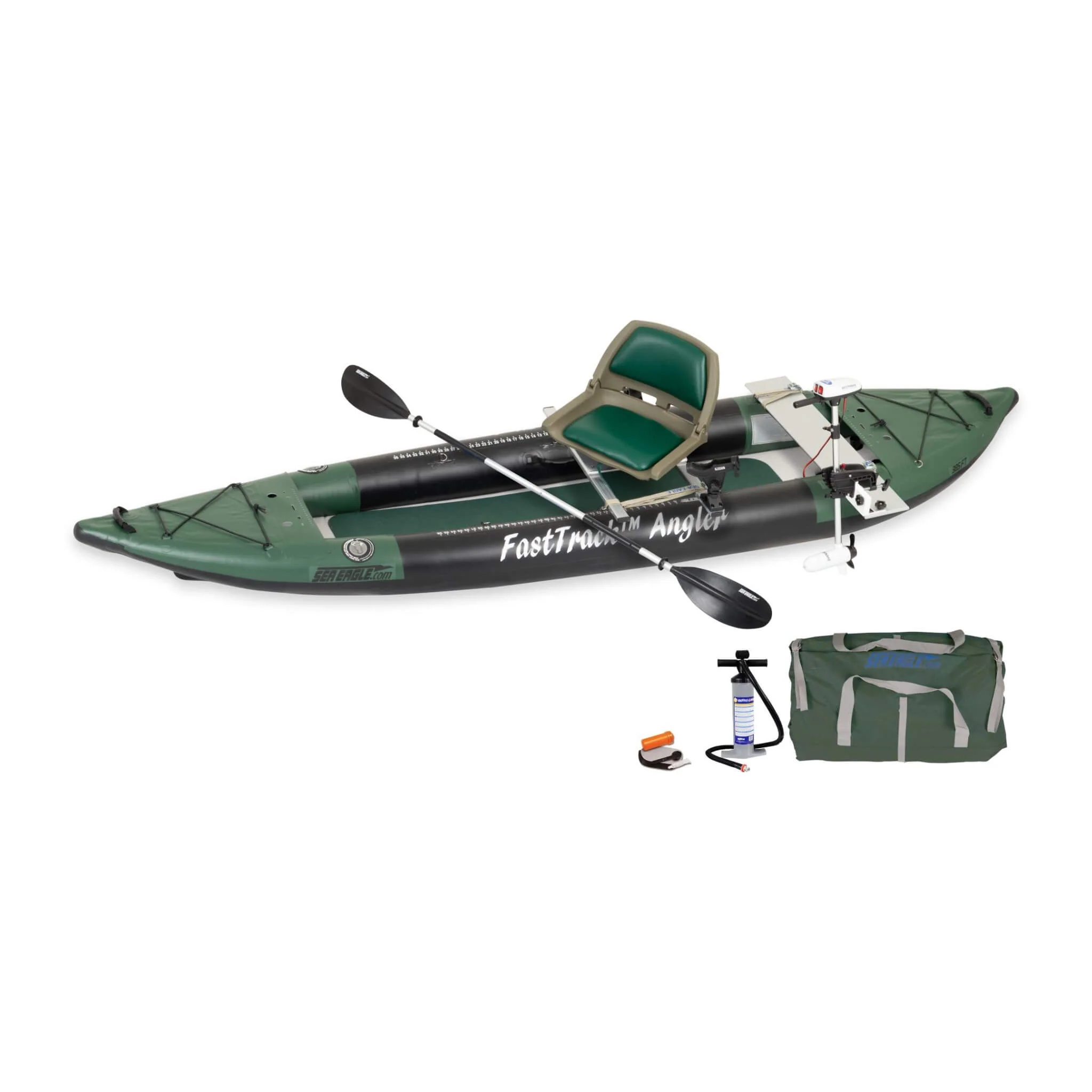 Sea Eagle 385FTA FastTrack 2- Persons Angler Inflatable Hunter Green Fishing Kayak, 12FT [385FTAK] (SAK80139) - Image 19