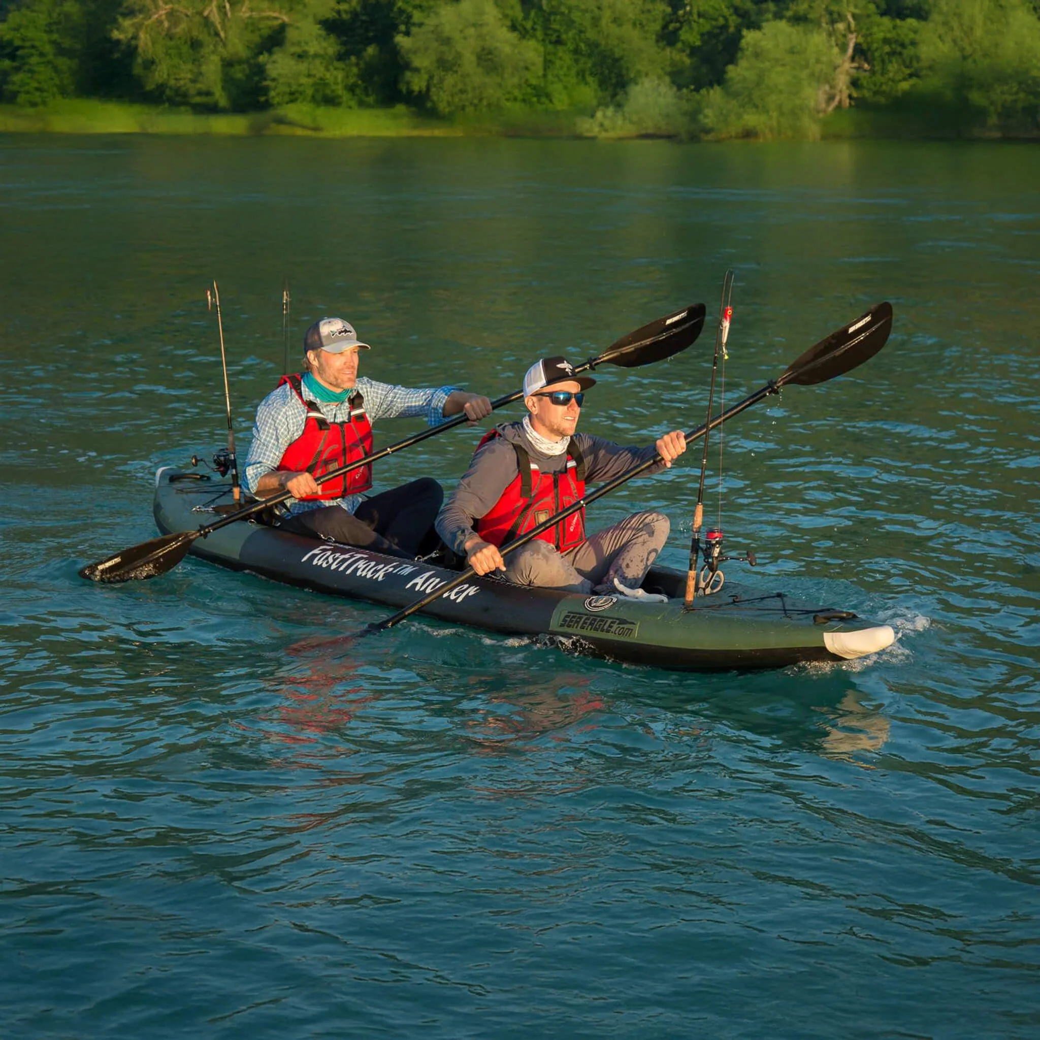 Sea Eagle 385FTA FastTrack 2- Persons Angler Inflatable Hunter Green Fishing Kayak, 12FT [385FTAK] (SAK80139) - Image 5