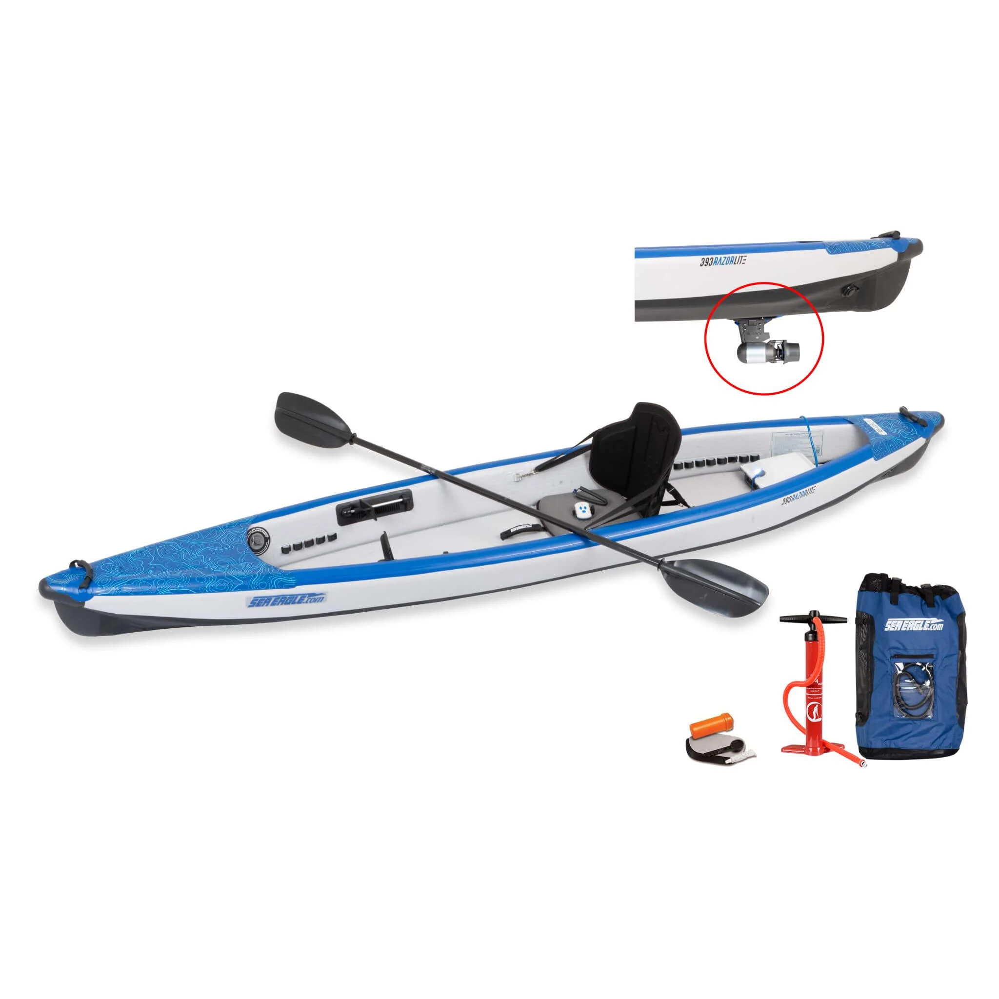 Sea Eagle 393RL RazorLite 1-Person Inflatable Lightweight Kayak With Adjustable Footrests [393RLK] (SAK13961) - Image 12