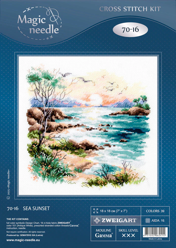 Sea Sunset 70-16 Counted Cross-Stitch Kit - Image 3