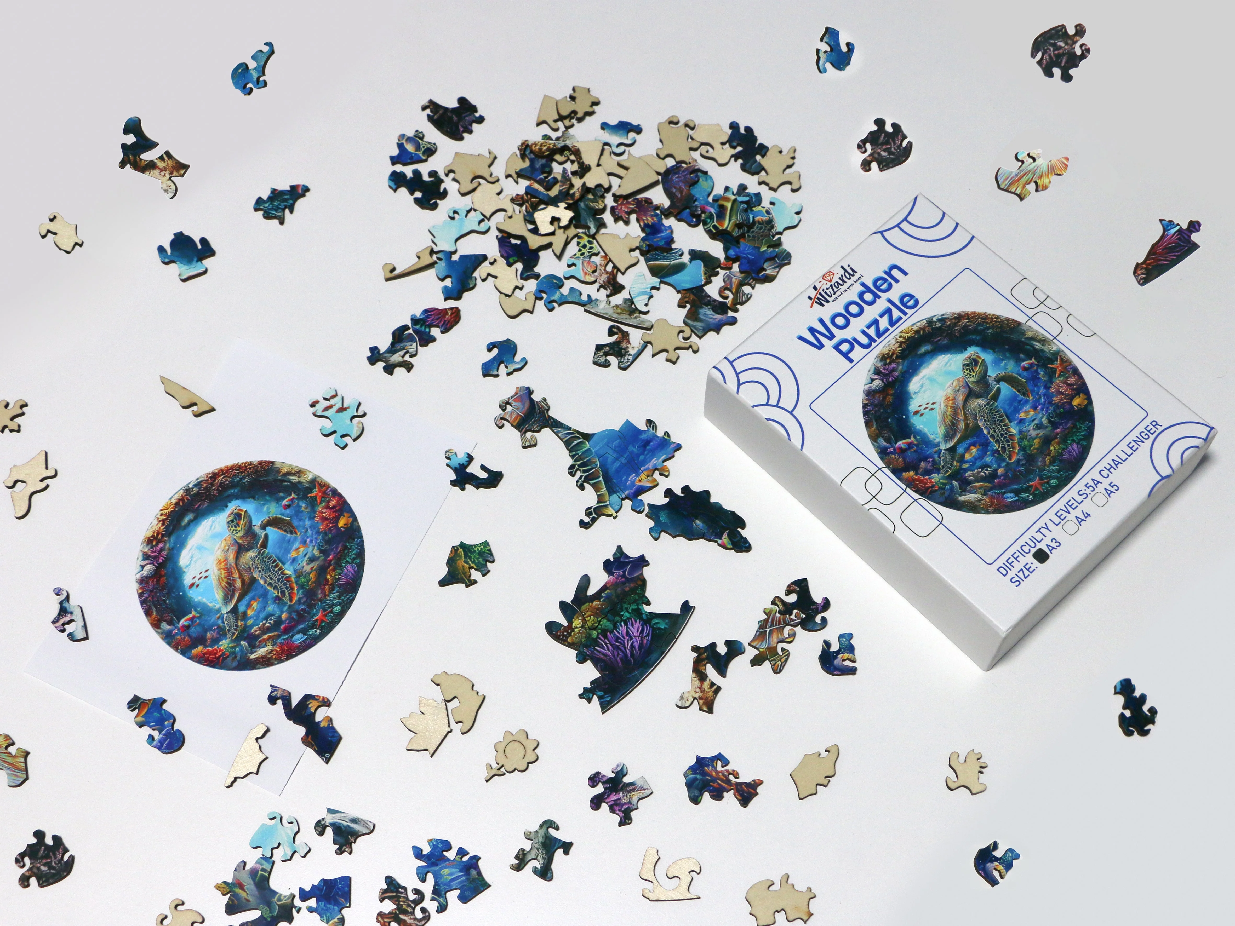 Sea Turtle - Jigsaw Wooden Puzzle by Wizardi F07N9-32 - Image 2