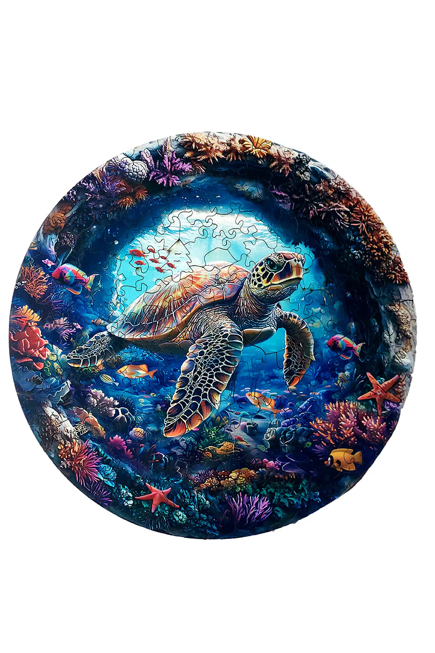 Sea Turtle - Jigsaw Wooden Puzzle by Wizardi F07N9-32 - Image 5